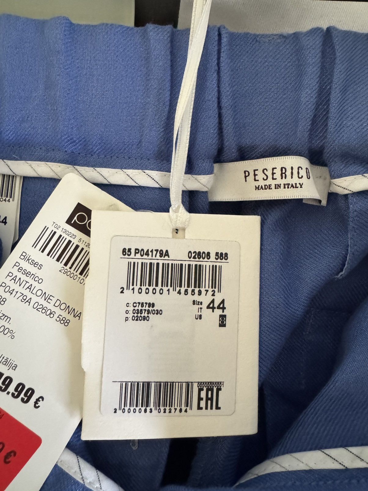 Peserico PESERICO Women Blue 100% Linen Pants 8/44 NWT Size 30" / US 8 / IT 44 - 7 Thumbnail
