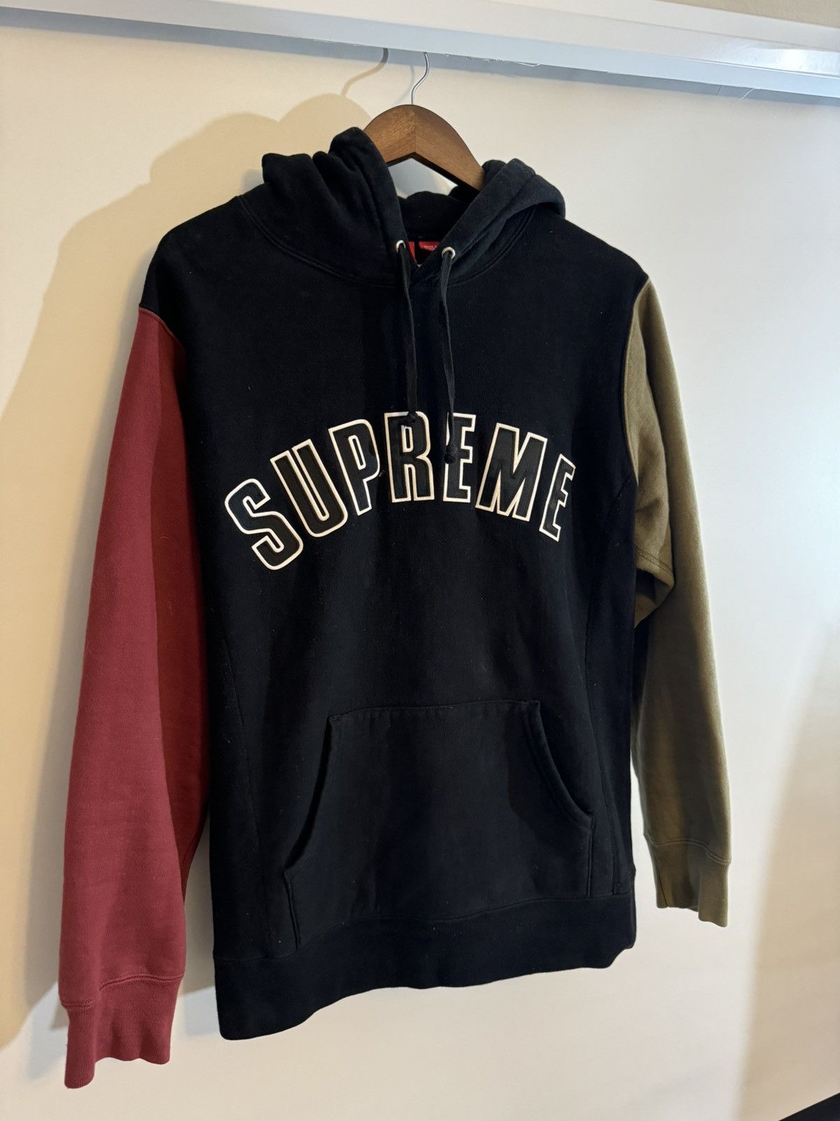 Supreme Supreme arc logo color block hoodie | Grailed