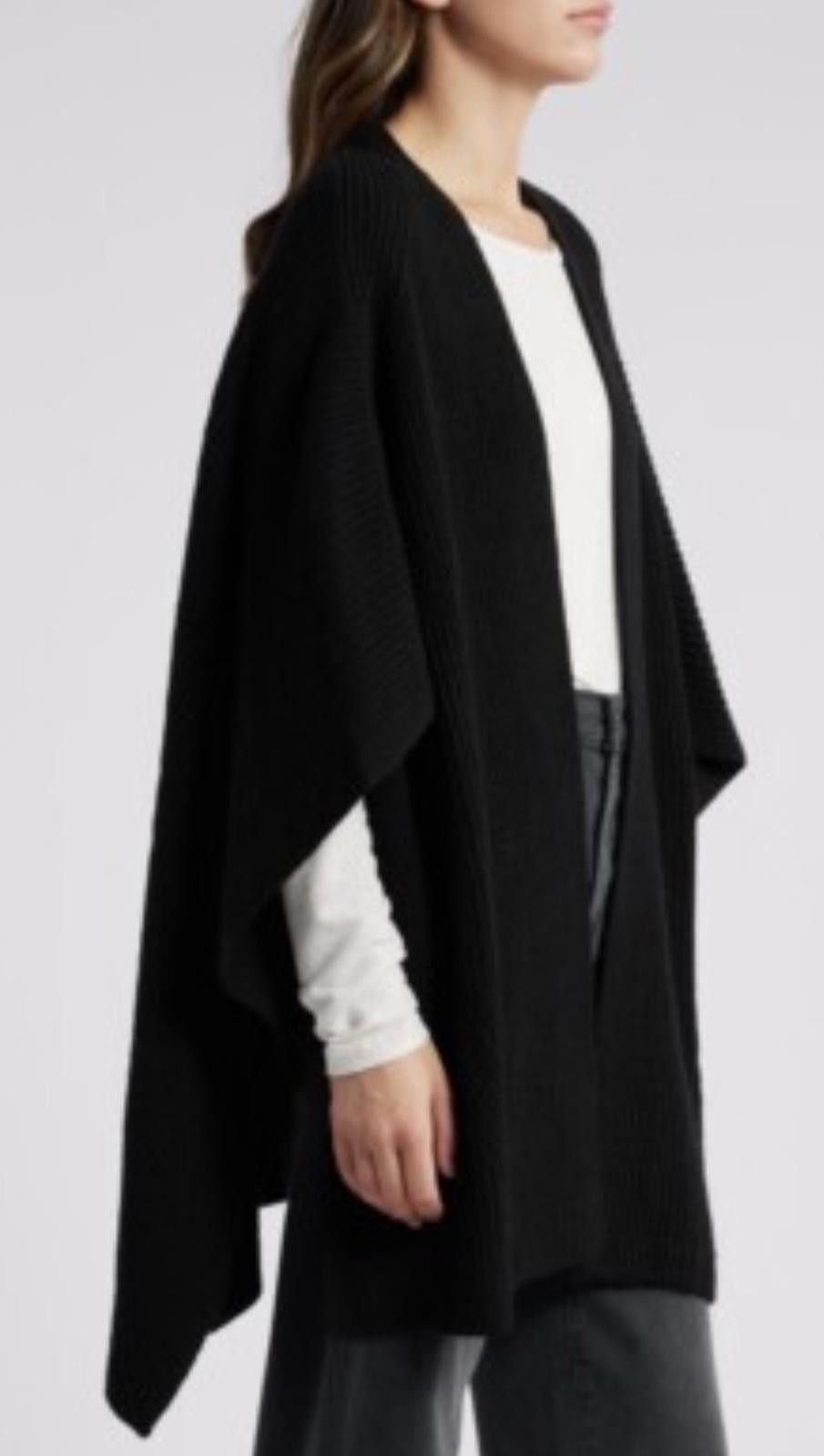 Allsaints AllSaints Travelling Rib Chunky Knit Ruana Open Cardigan - 1 Size ONE SIZE - 1 Thumbnail