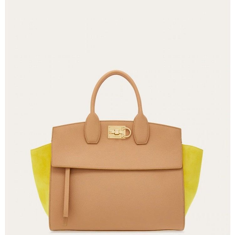 Salvatore Ferragamo o1s1rm0924 Size: OS / Studio Leather Bag in Camel/Yellow Size ONE SIZE - 1 Thumbnail