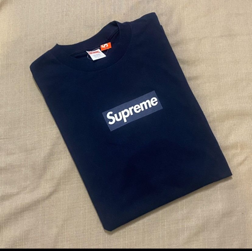 Supreme Supreme 2003 Box Logo DSWT sz L Navy Vintage Size US L / EU 52-54 / 3 - 3 Thumbnail