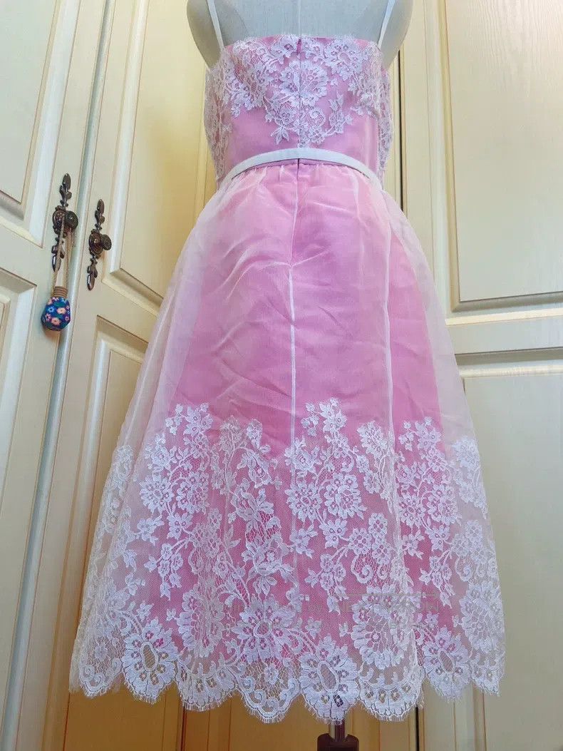 Valentino Valentino A soft pink lace skirt with a bow belt Size M / US 6-8 / IT 42-44 - 5 Thumbnail