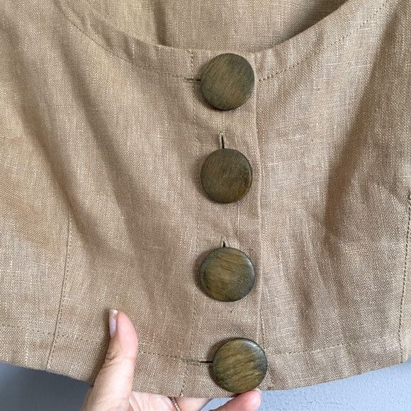 NICHOLAS Nicholas Taupe Linen Crop Top - 10 Size L / US 10 / IT 46 - 3 Thumbnail