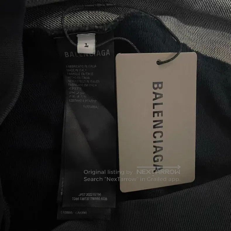 Balenciaga Balenciaga Distressed Patchwork Hoodie Denim Jacket Faux T Size US S / EU 44-46 / 1 - 4 Thumbnail
