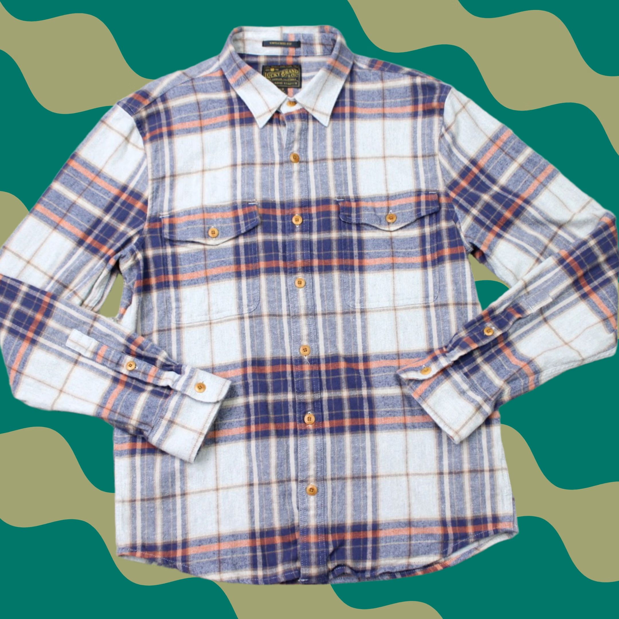 Lucky Brand Lucky Brand Shirt Men Small Blue Plaid Slim Fit Long Sleeve Button-Up Untucked Western Style Size US S / EU 44-46 / 1 - 1 Thumbnail