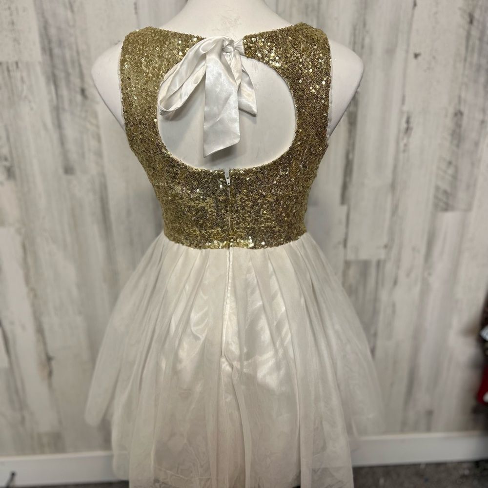 Other Gold Sequin Open-Back Party Dress B. Smart Size 5/6 Homecomi Size S / US 4 / IT 40 - 3 Thumbnail