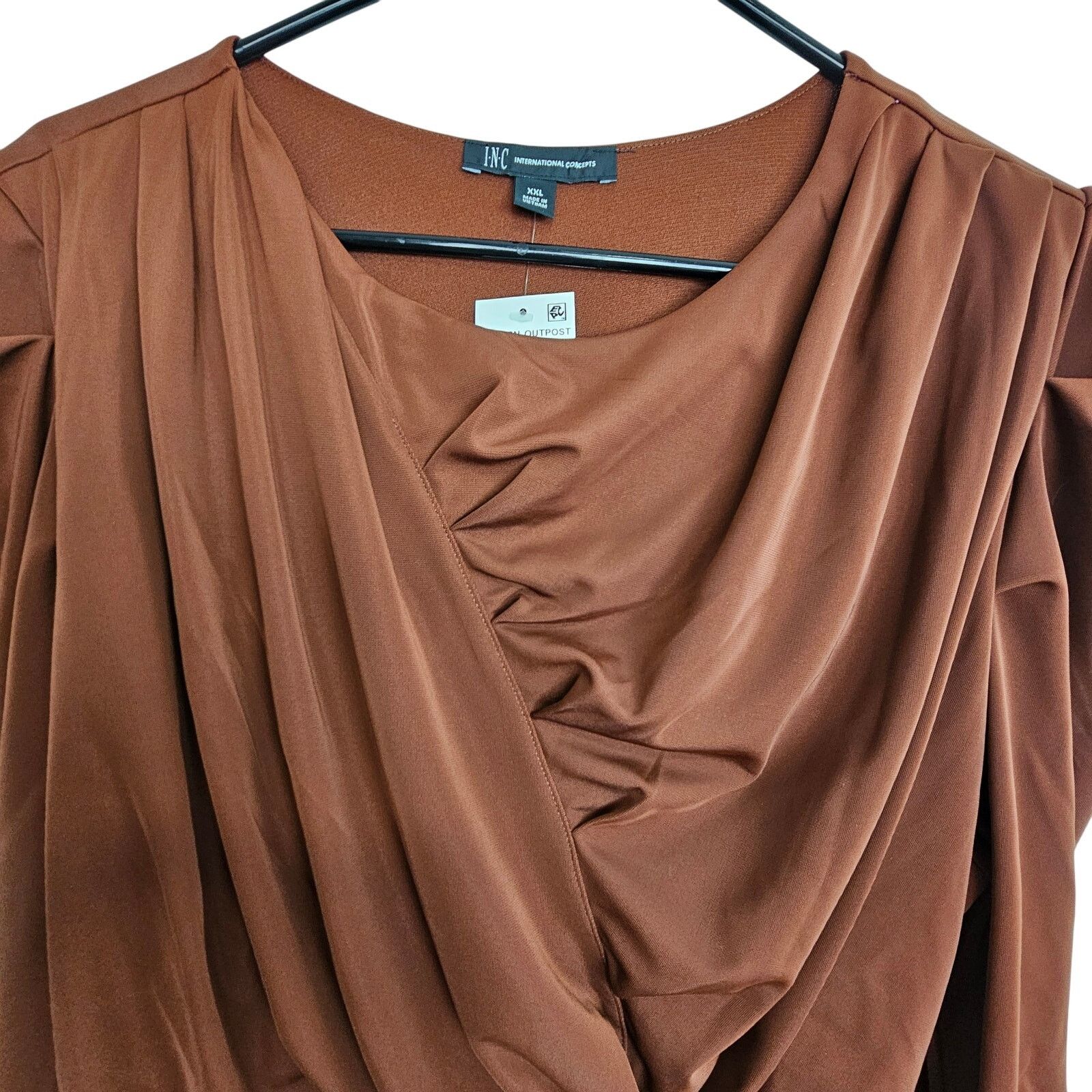 CNCPTS INC International Concepts Womens Ruched Blouse XXL Stretch Size XXL / US 16-18 / IT 52-54 - 3 Thumbnail
