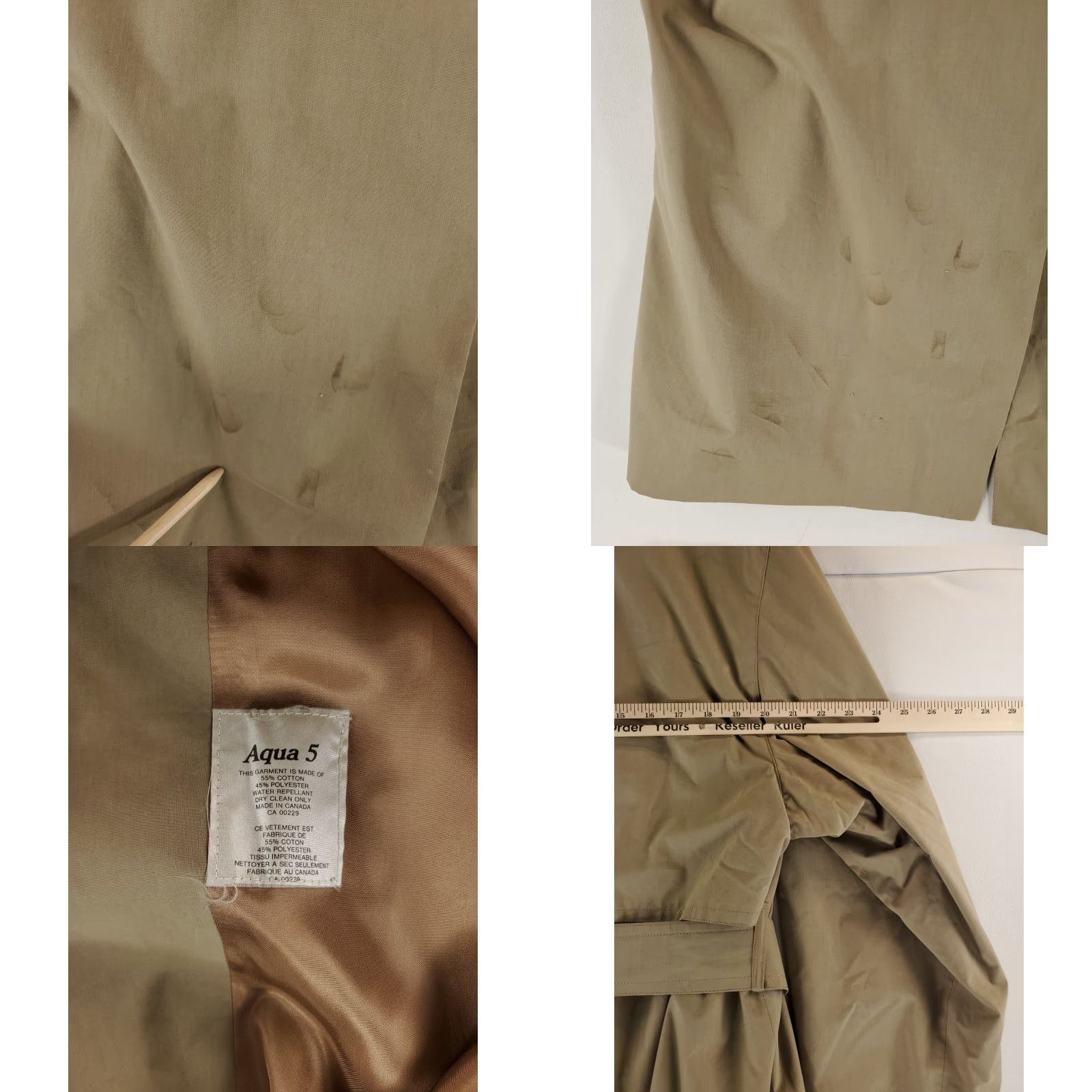Aquascutum Aquascutum Trench Coat Beige 5 Made Canada Mens XL 44/46 Coat Cotton Tan Aqua 5 Trench Coat Mens XL Beige Canada Aquascutum Size US XL / EU 56 / 4 - 8 Thumbnail