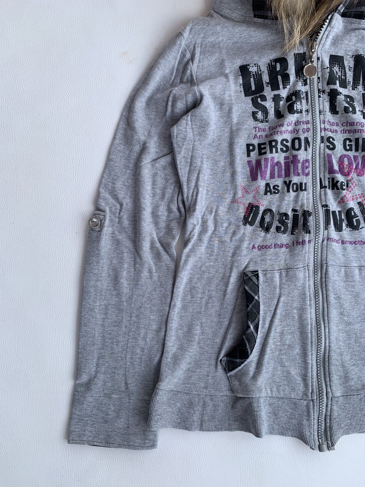 Other Crazy Persons Girl White Love Poem Zip Fur Hood Size S / US 4 / IT 40 - 4 Thumbnail
