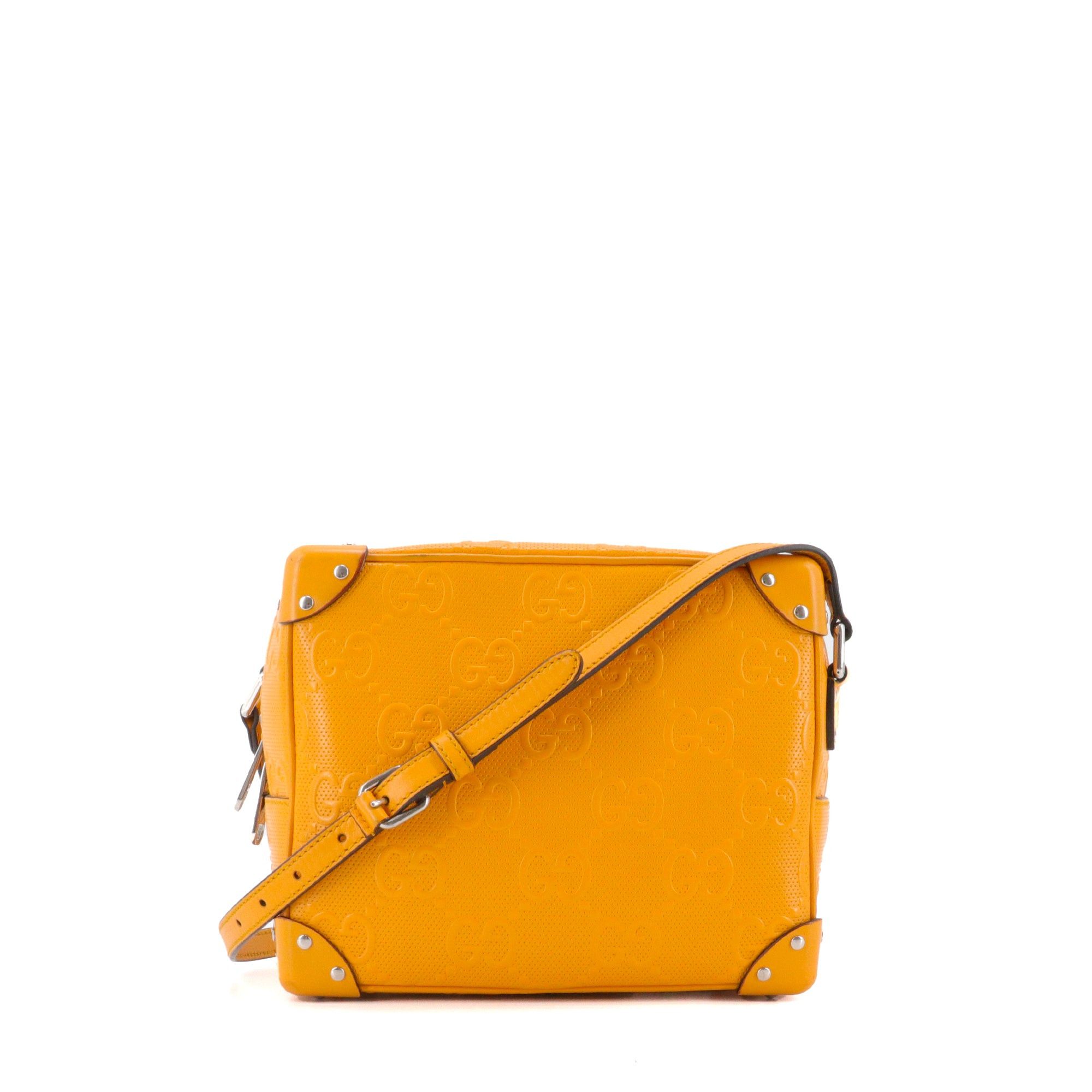 Gucci GUCCI - Gucci Malle shoulder bag in yellow perforated leather Size ONE SIZE - 1 Thumbnail