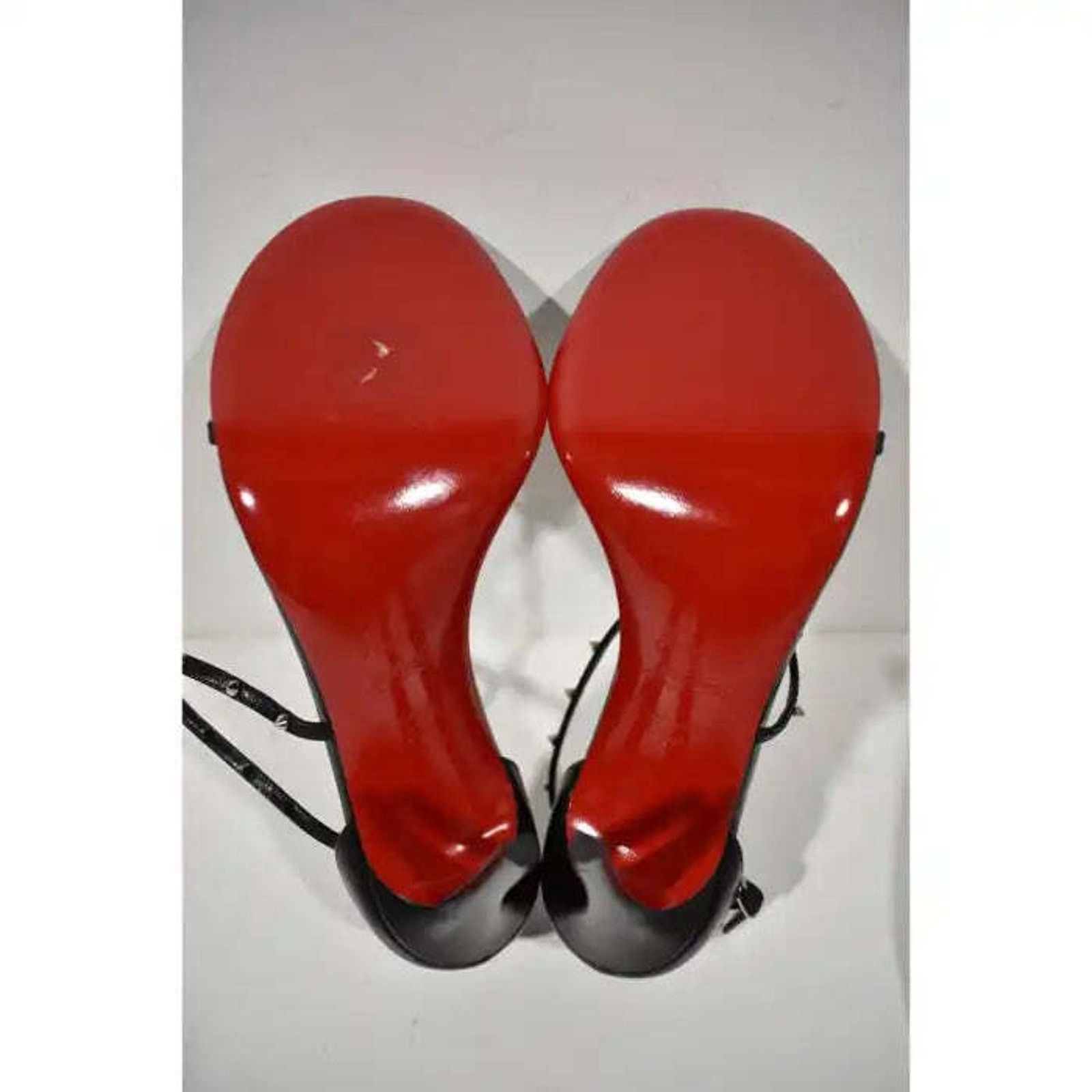 Christian Louboutin Riojana Spikes 100 Black Ankle Strappy Sandal Heel Pump 37 Size US 7 / IT 37 - 10 Thumbnail