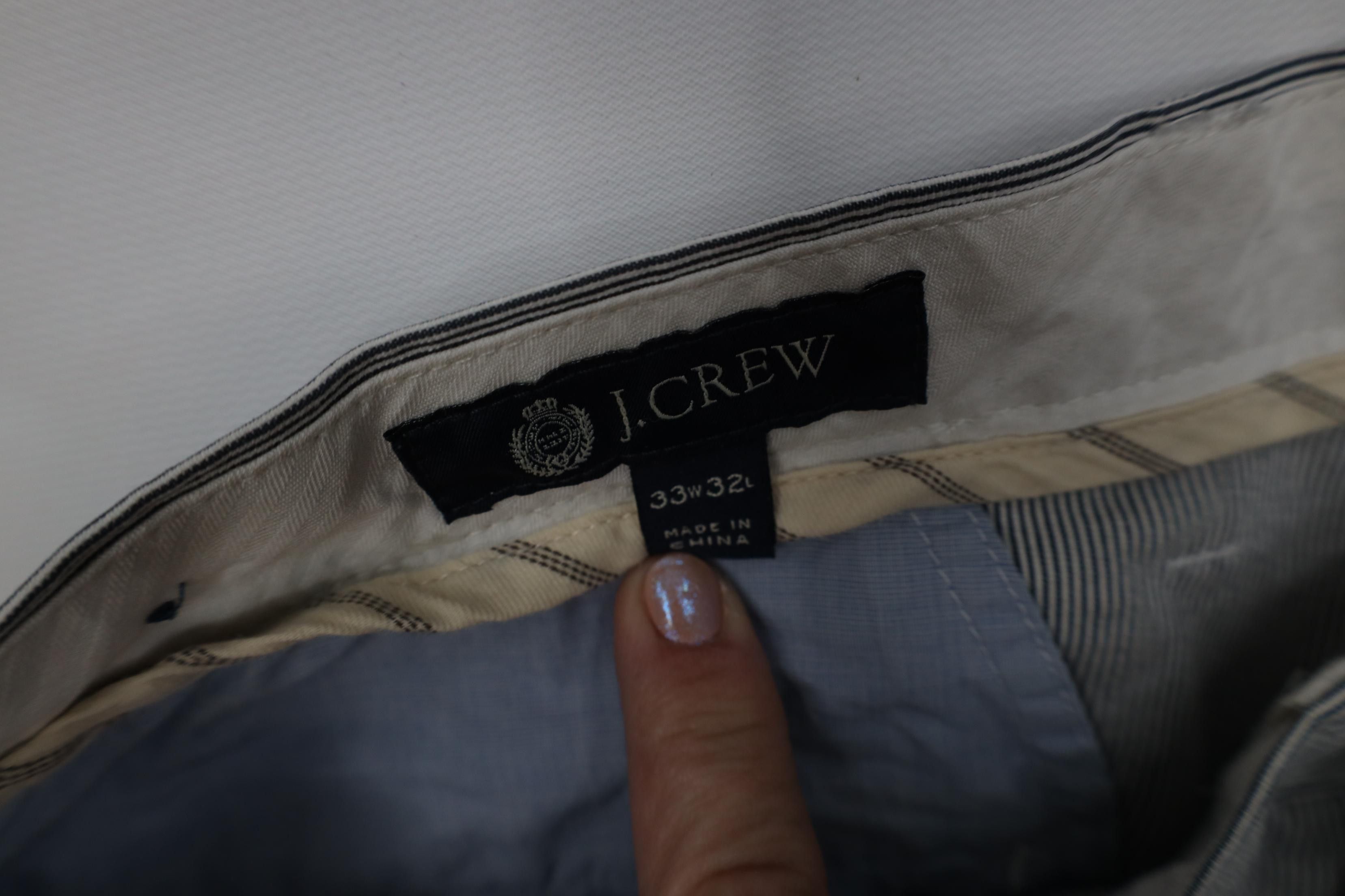 J.Crew Vintage Y2K J Crew Pinstriped Straight Leg Chino Pants Size US 33 - 8 Thumbnail
