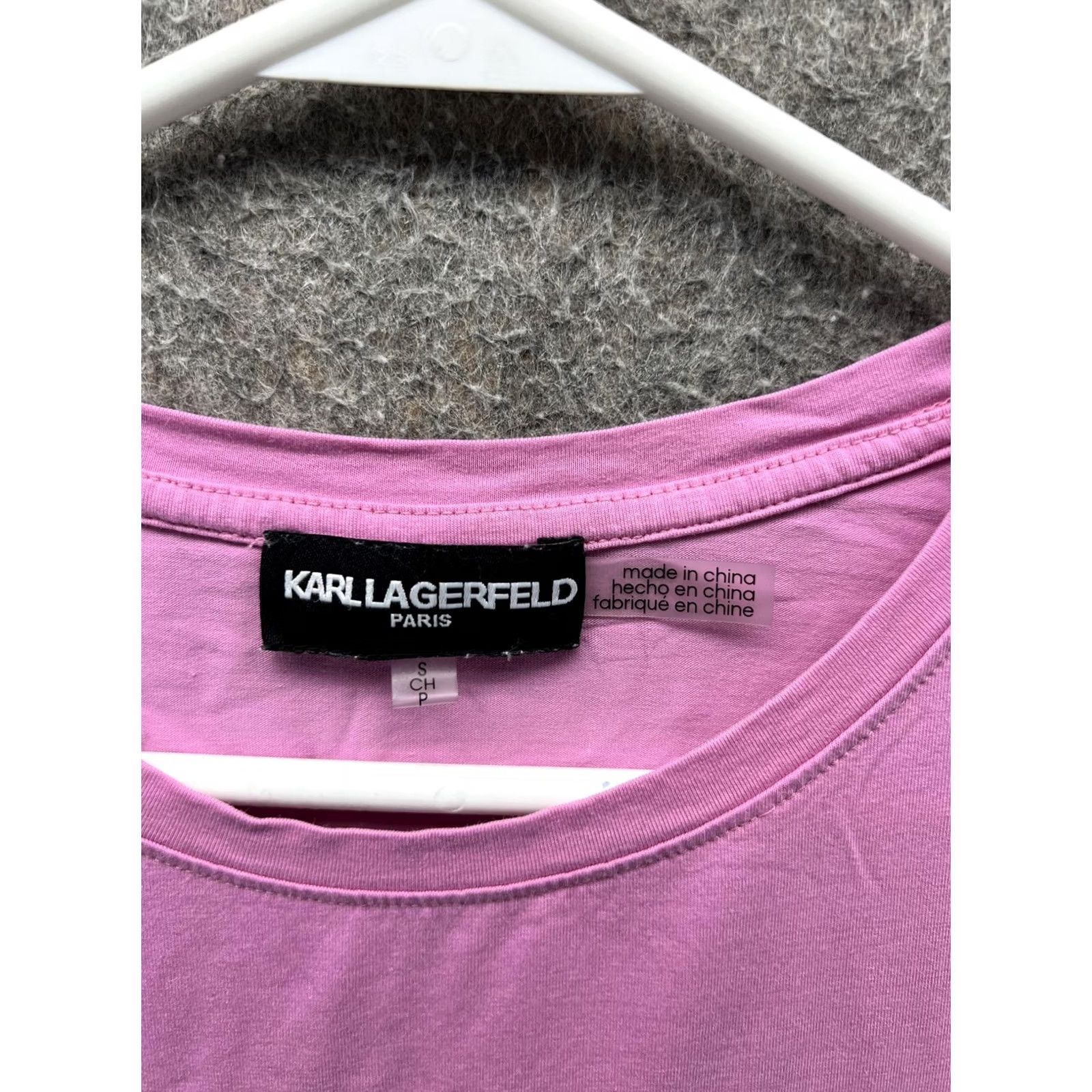 Karl Lagerfeld Karl Lagerfeld Paris Shirt Womens Small Pink Cat Rhinestone Cropped Top Size S / US 4 / IT 40 - 3 Thumbnail