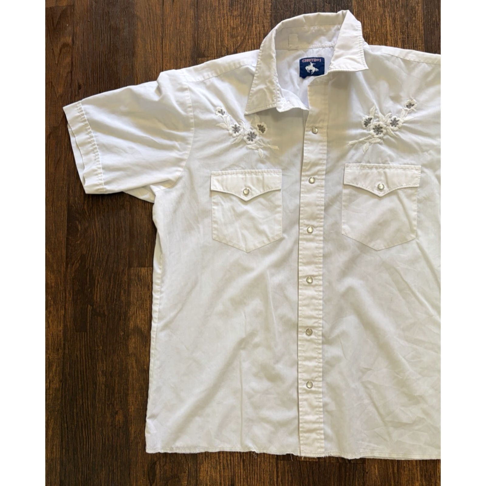 Vintage Chute #1 Men’s Western Shirt White Embroidered XL Collared Snap Button-Up Cowboy Rockabilly Vintage Size US XL / EU 56 / 4 - 5 Thumbnail