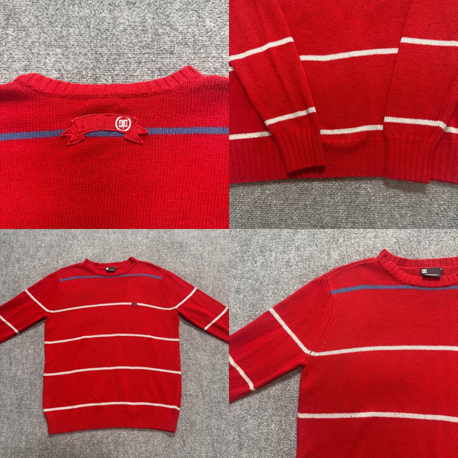 Vintage DC Shoes Sweater Pullover Mens Medium Striped Red Cotton Y2K Skater Sweatshirt Size US M / EU 48-50 / 2 - 8 Thumbnail