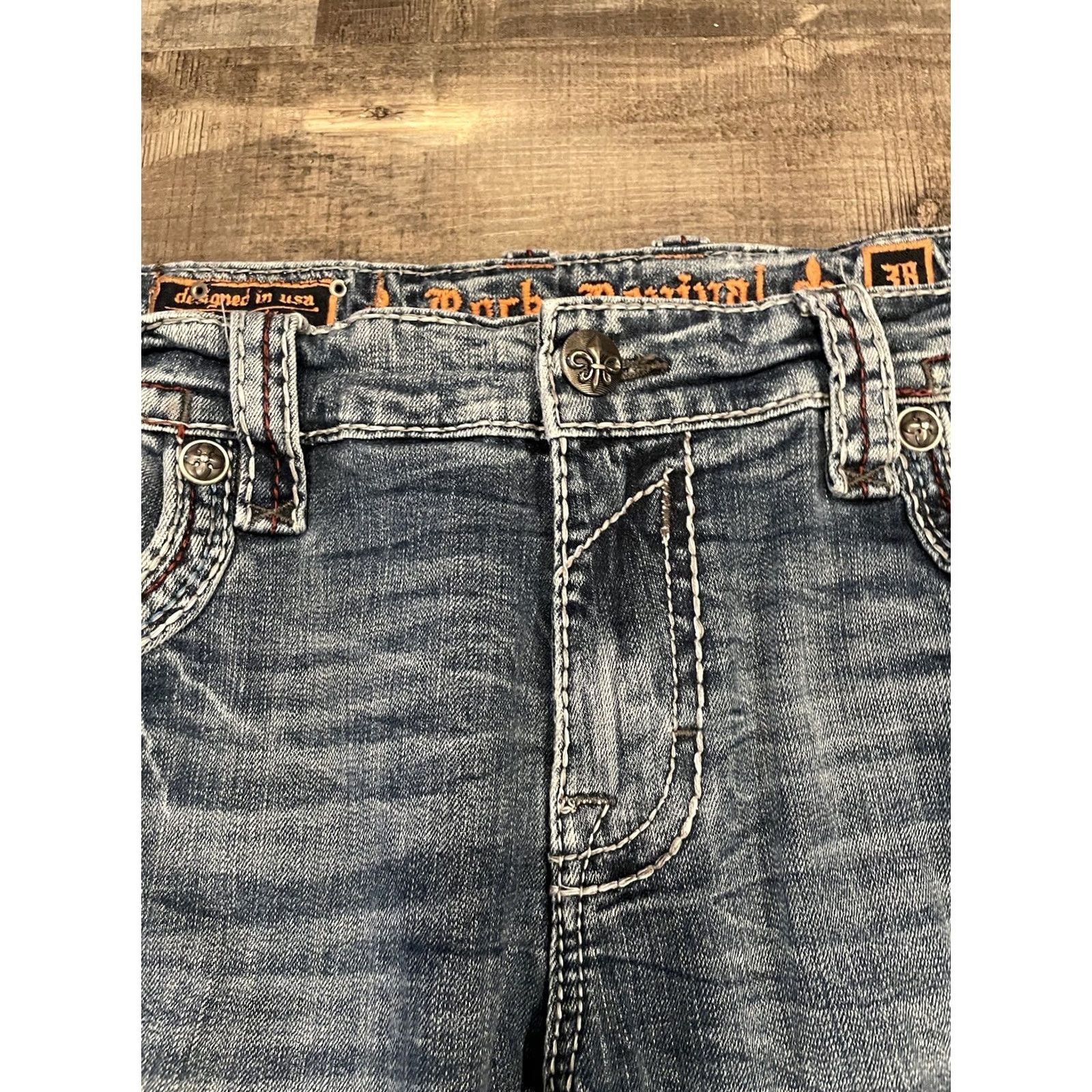Vintage Rock Revival Mens Jeans 38 Fit - Blue Denim Size US 38 / EU 54 - 7 Thumbnail