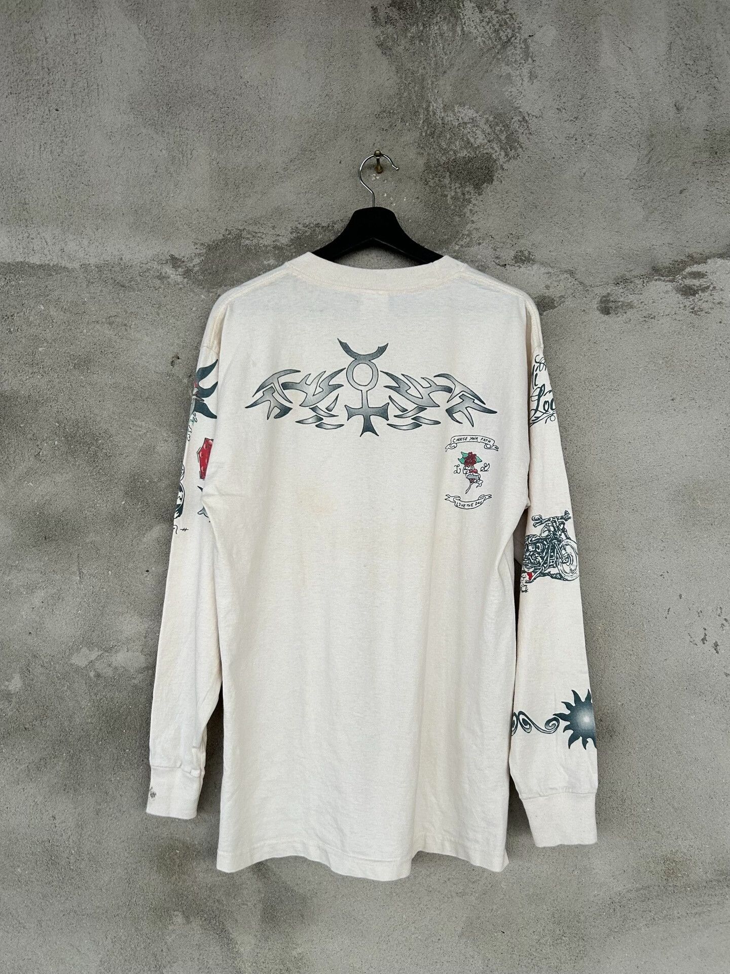 Vintage Vintage 90s Rodman Tattoo Long Sleeve Tee Size US L / EU 52-54 / 3 - 1 Thumbnail