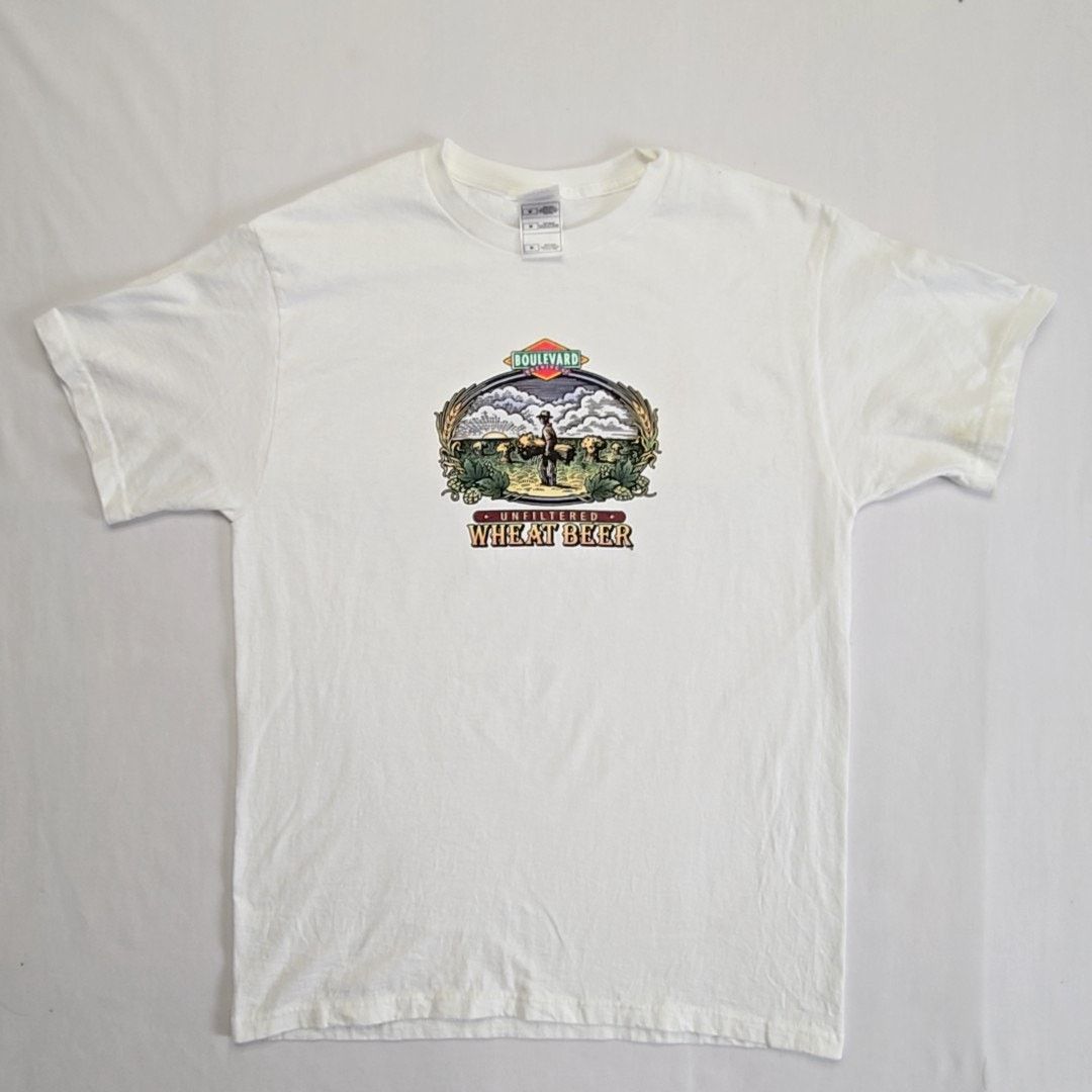 Vintage Vintage Boulevard Brewing Co Shirt Beer Graphic M White Tee Size US M / EU 48-50 / 2 - 1 Thumbnail