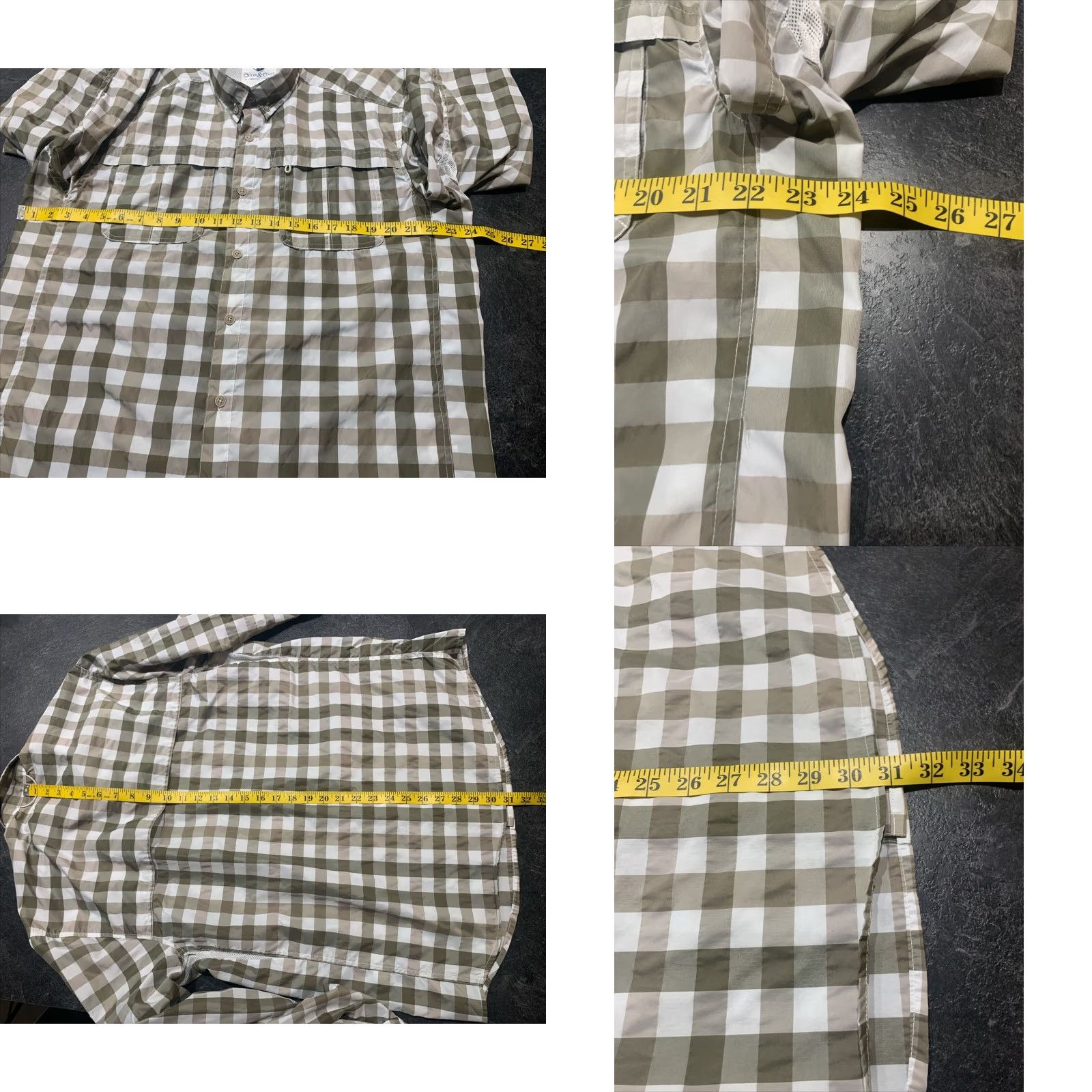 Vintage Ocean & Coast Men's L Nylon Polyester Plaid Tab Sleeve Button Down Vented Shirt Size US L / EU 52-54 / 3 - 8 Thumbnail