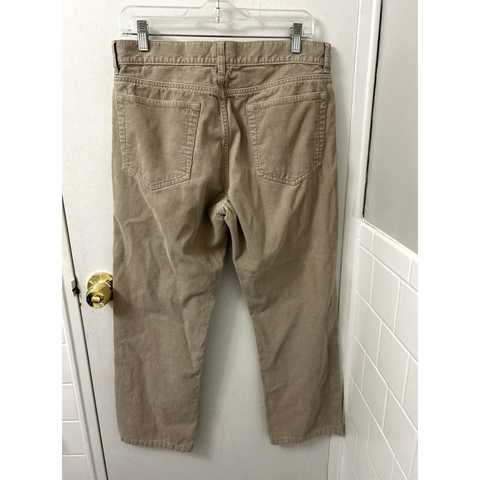 Vintage VTG J Crew Corduroy Pants Mens 32x27 Tan Beige Straight Leg Holiday 09 Y2K Size US 32 / EU 48 - 6 Thumbnail