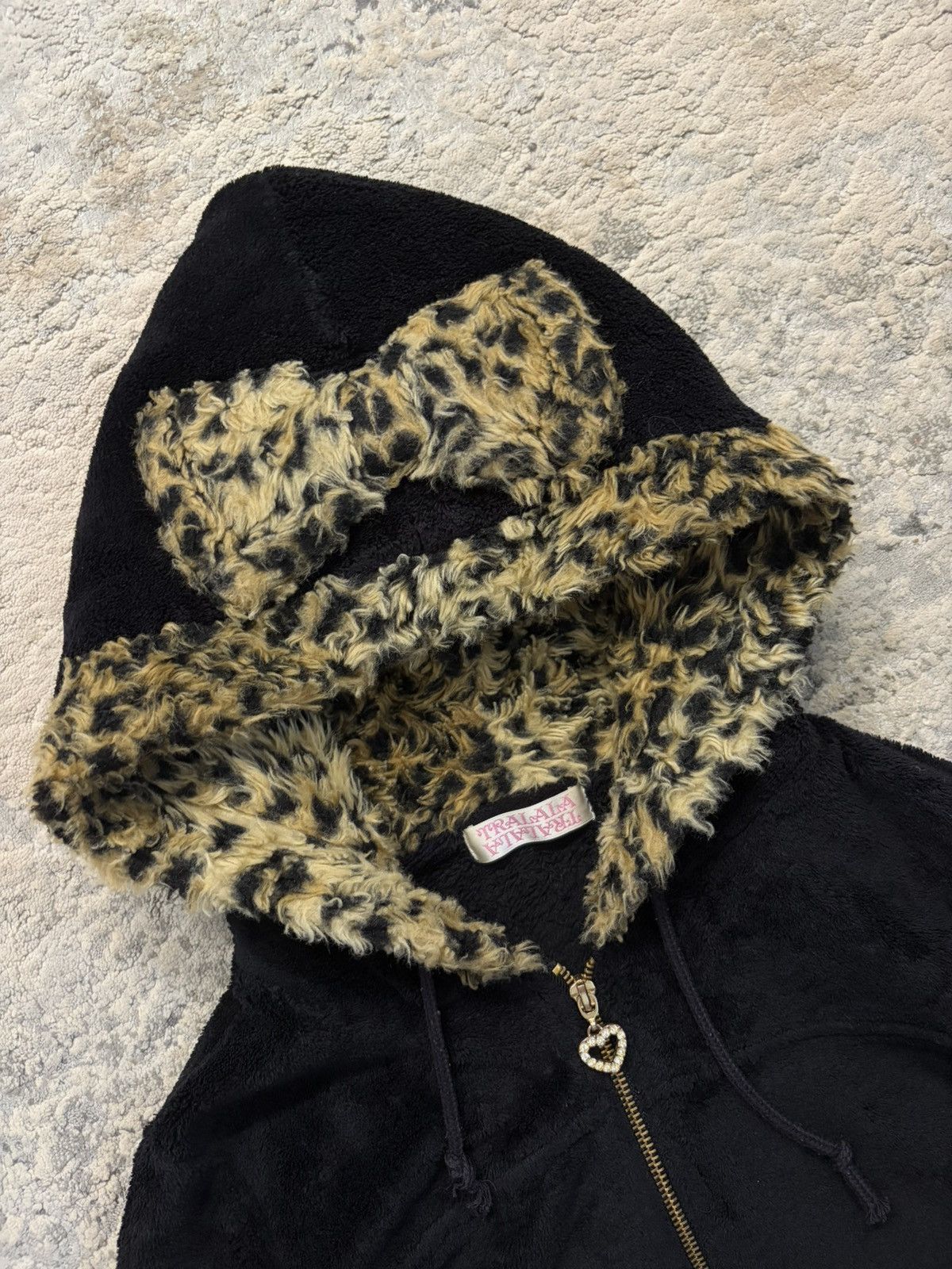 Japanese Brand Tralala Liz Lisa - Lolita Cheetah Print Fur Sherpa Hoodie Size S / US 4 / IT 40 - 2 Thumbnail