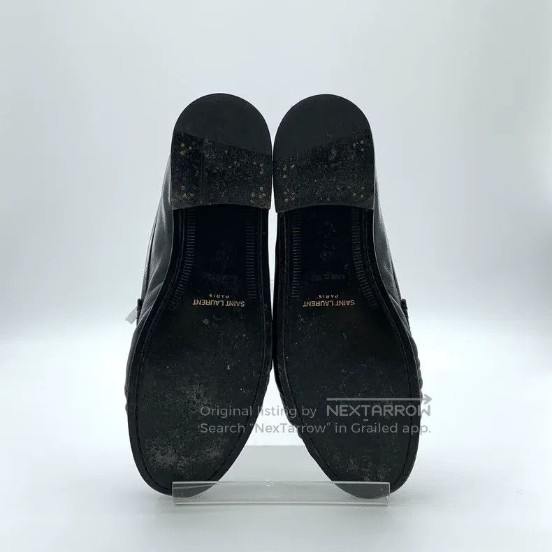 Saint Laurent Paris Saint Laurent Paris Black Logo Gold Mark Leather Casual Sl Size US 7 / EU 40 - 5 Thumbnail