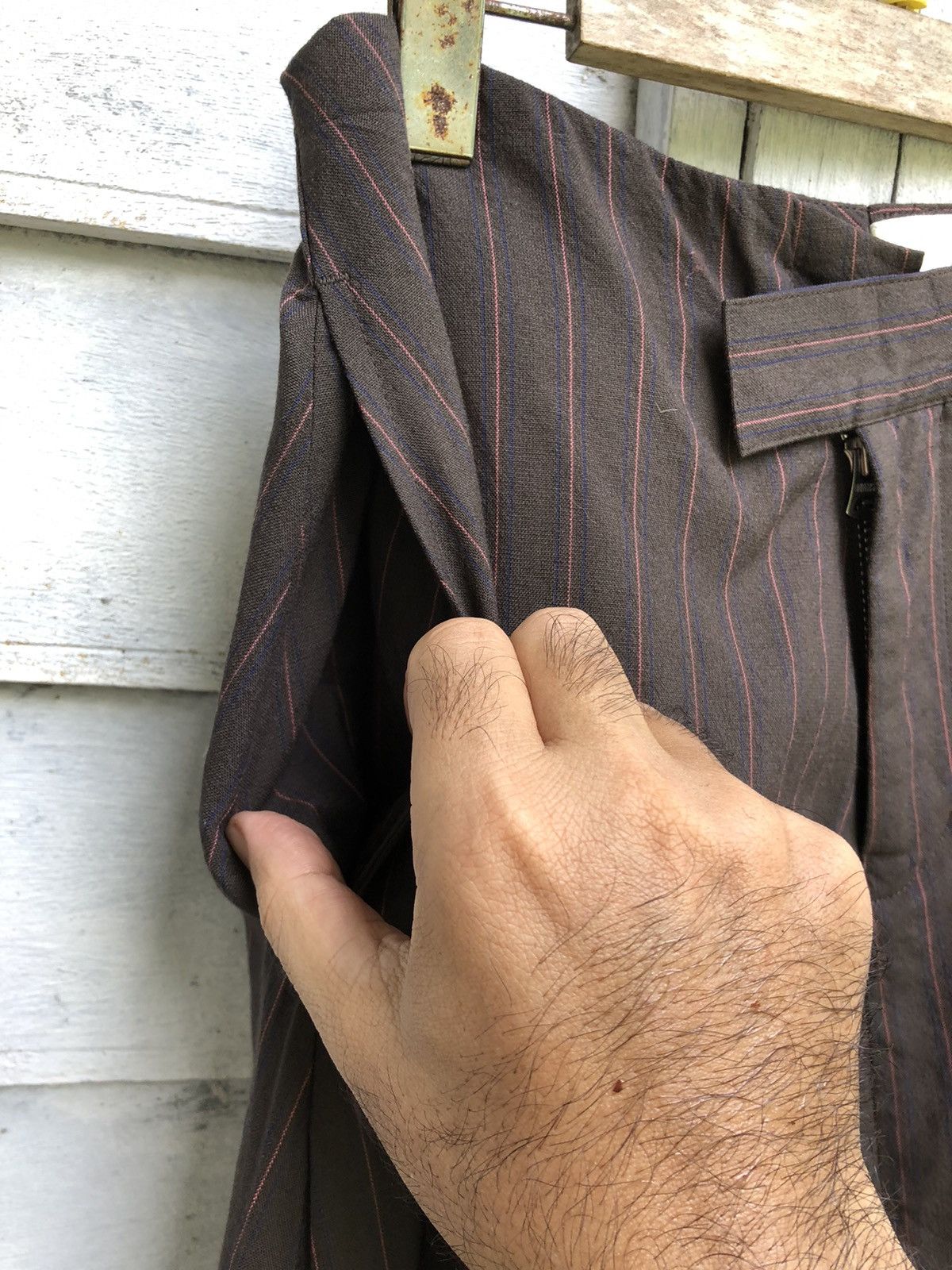If Six Was Nine × Japanese Brand × Maison MIHARA YASUHIRO Miharayasuhiro Pencil Stripe Raw Seam Maxi Skirt Size 27" / US 4 / IT 40 - 9 Thumbnail