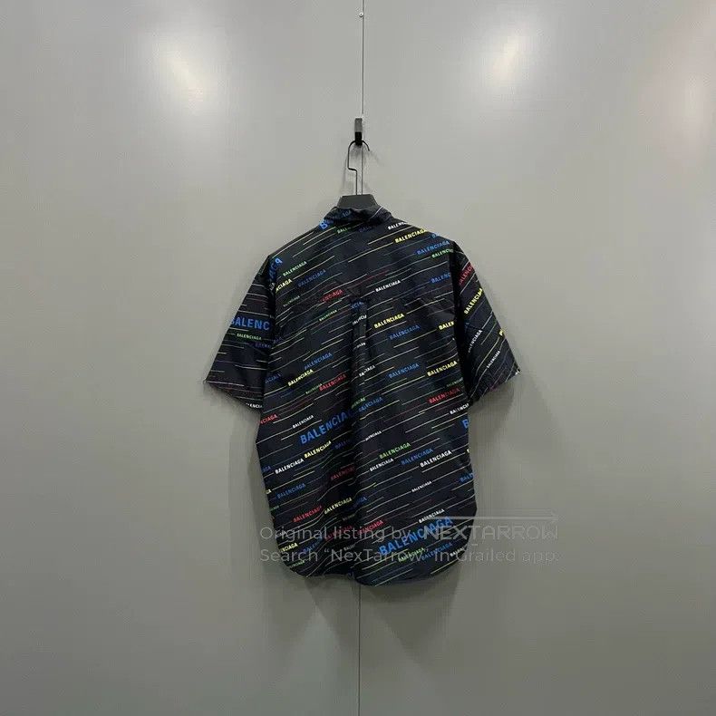 Balenciaga Balenciaga Stripe Logo Printed Short Sleeve Shirt Size US XXS / EU 40 - 2 Thumbnail