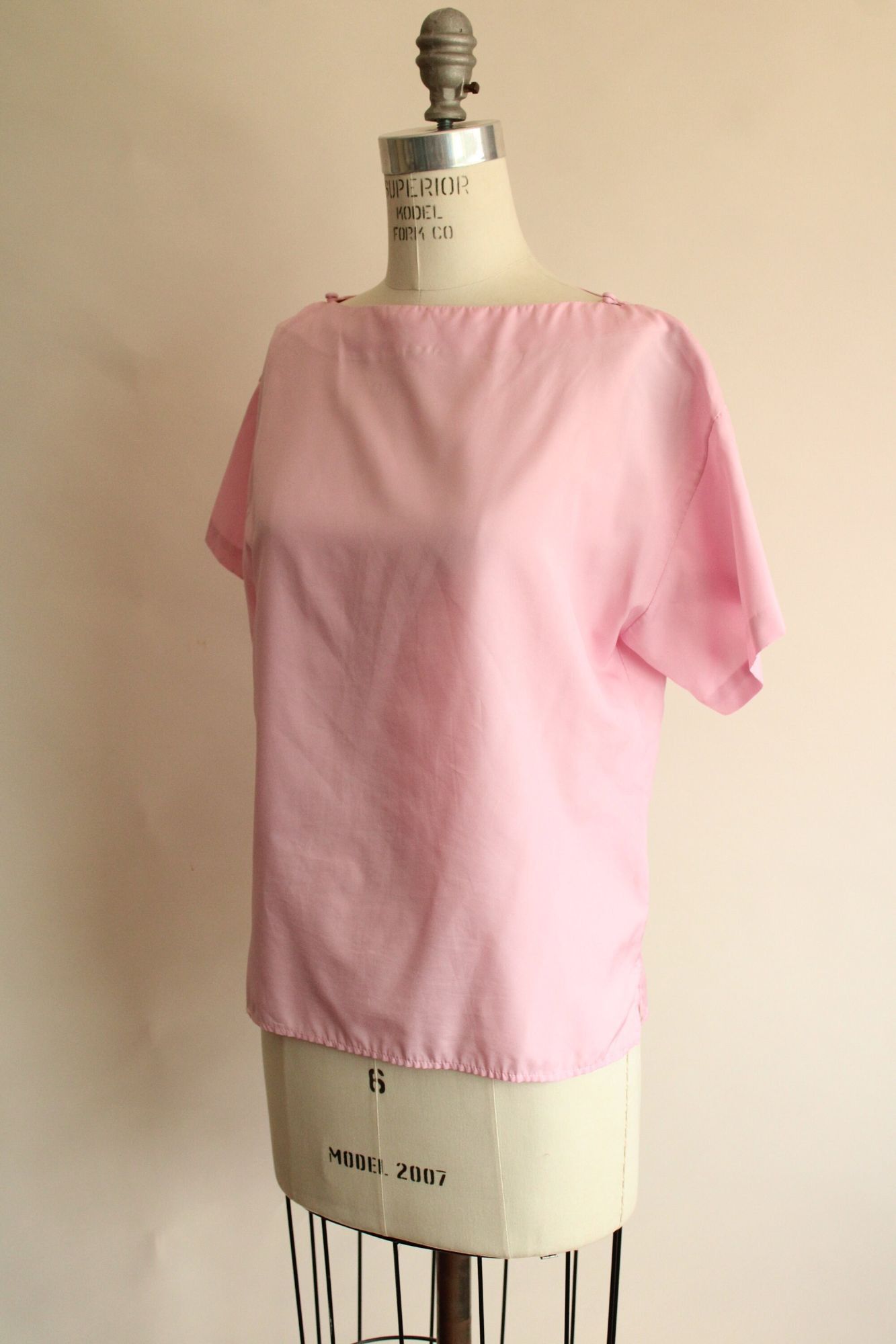 Vintage Vintage 1990s Blouse, Pink Shirt with Buttons at Shoulder, G Size M / US 6-8 / IT 42-44 - 6 Thumbnail
