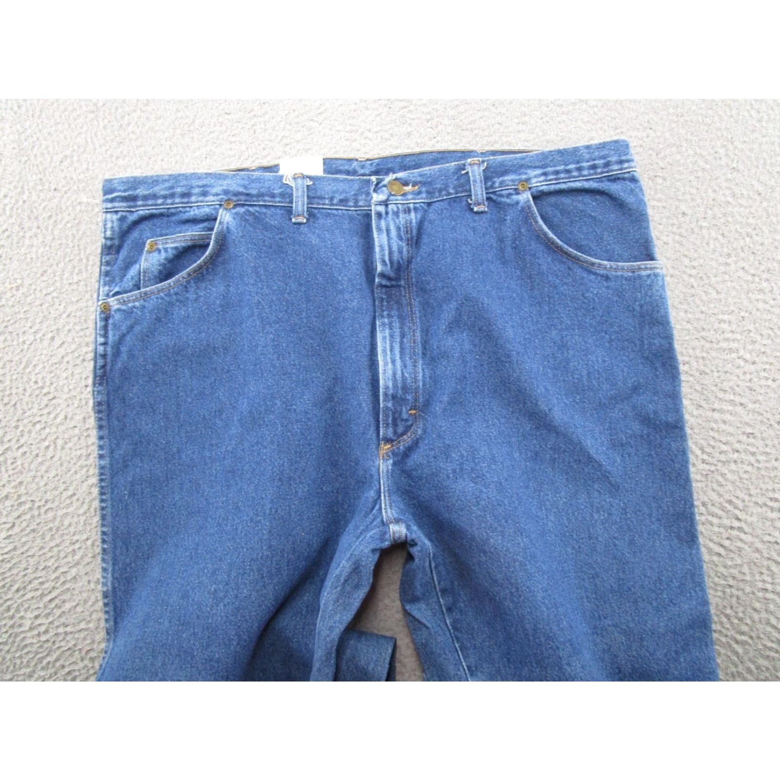 Wrangler VINTAGE Wrangler Jeans 44x30 USA 80s Band Biker Cars City College Cowboy Grunge Hip Hop Leather Logo 5-Pocket Straight Fit Medium Blue Size US 44 / EU 60 - 7 Thumbnail