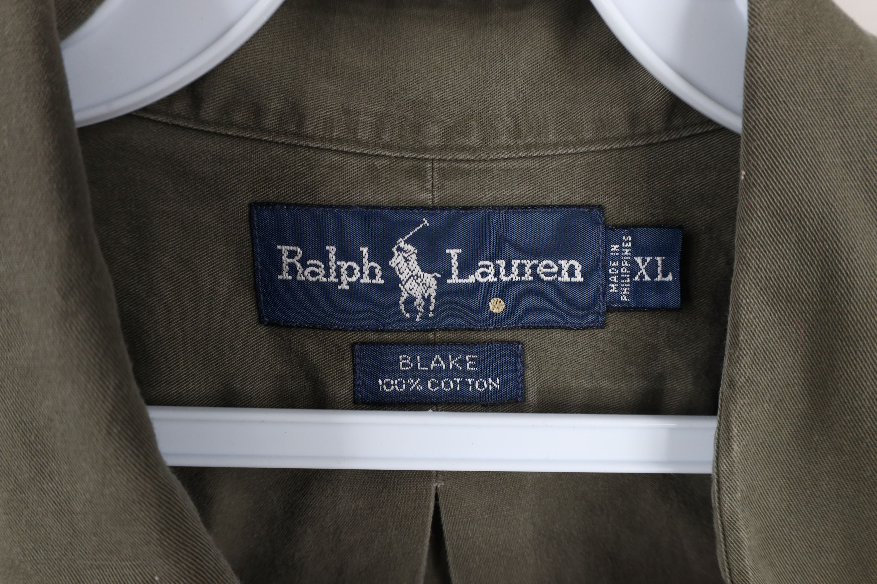 Ralph Lauren × Vintage Vintage 90s Ralph Lauren Collared Button Down Shirt Green Size US XL / EU 56 / 4 - 8 Thumbnail