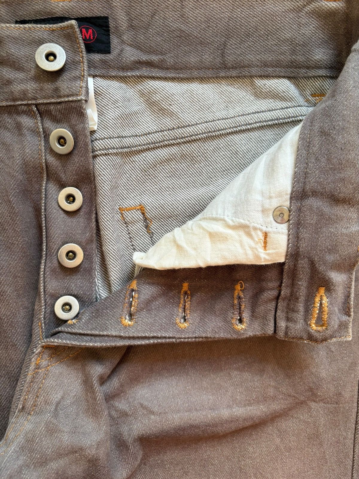 Yohji Yamamoto Vintage Ined By Yohji Yamamoto ButtonFly Rusty Mud Wash Jean Size US 29 - 3 Thumbnail
