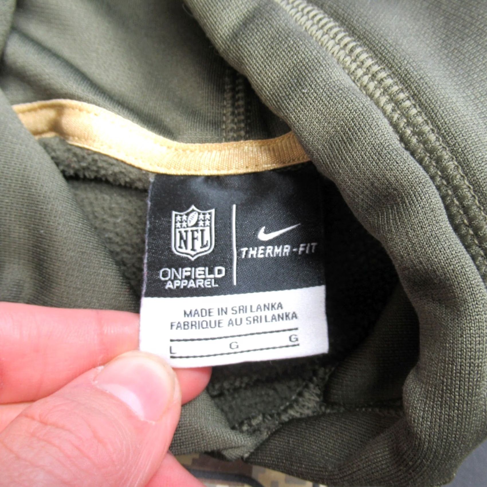 Nike VINTAGE Salute To Service San Francisco 49ers Hoodie Men Large Nike NFL Green Therma-FIT Size US L / EU 52-54 / 3 - 3 Thumbnail