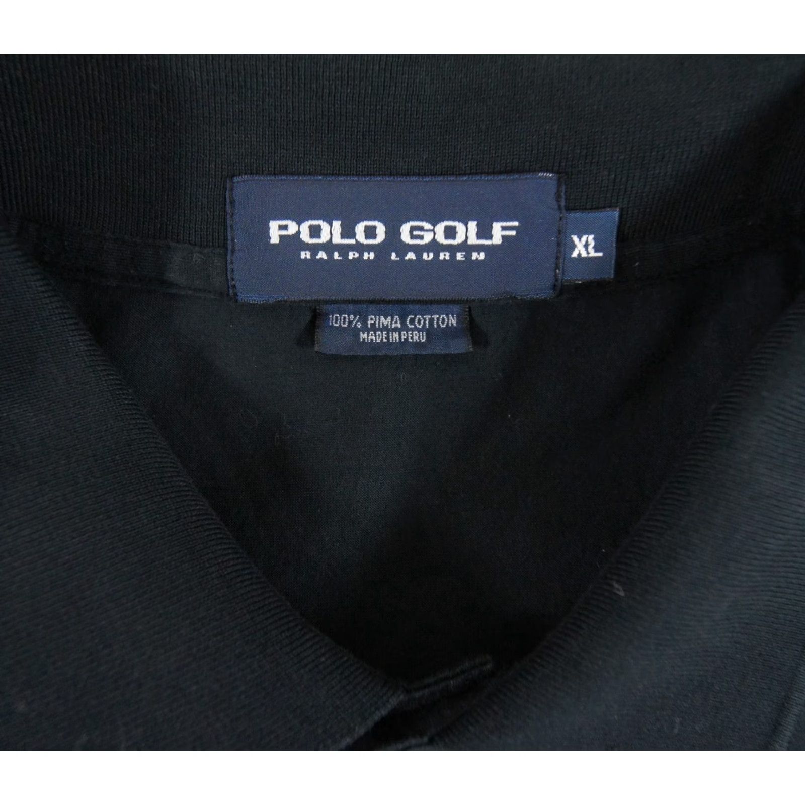 Ralph Lauren VINTAGE Polo Golf Ralph Lauren Shirt Mens XL Black Short Sleeve Crest Logo Pima Cotton Polo Men's XL Black Crest Logo 90s/Preppy Size US XL / EU 56 / 4 - 4 Thumbnail