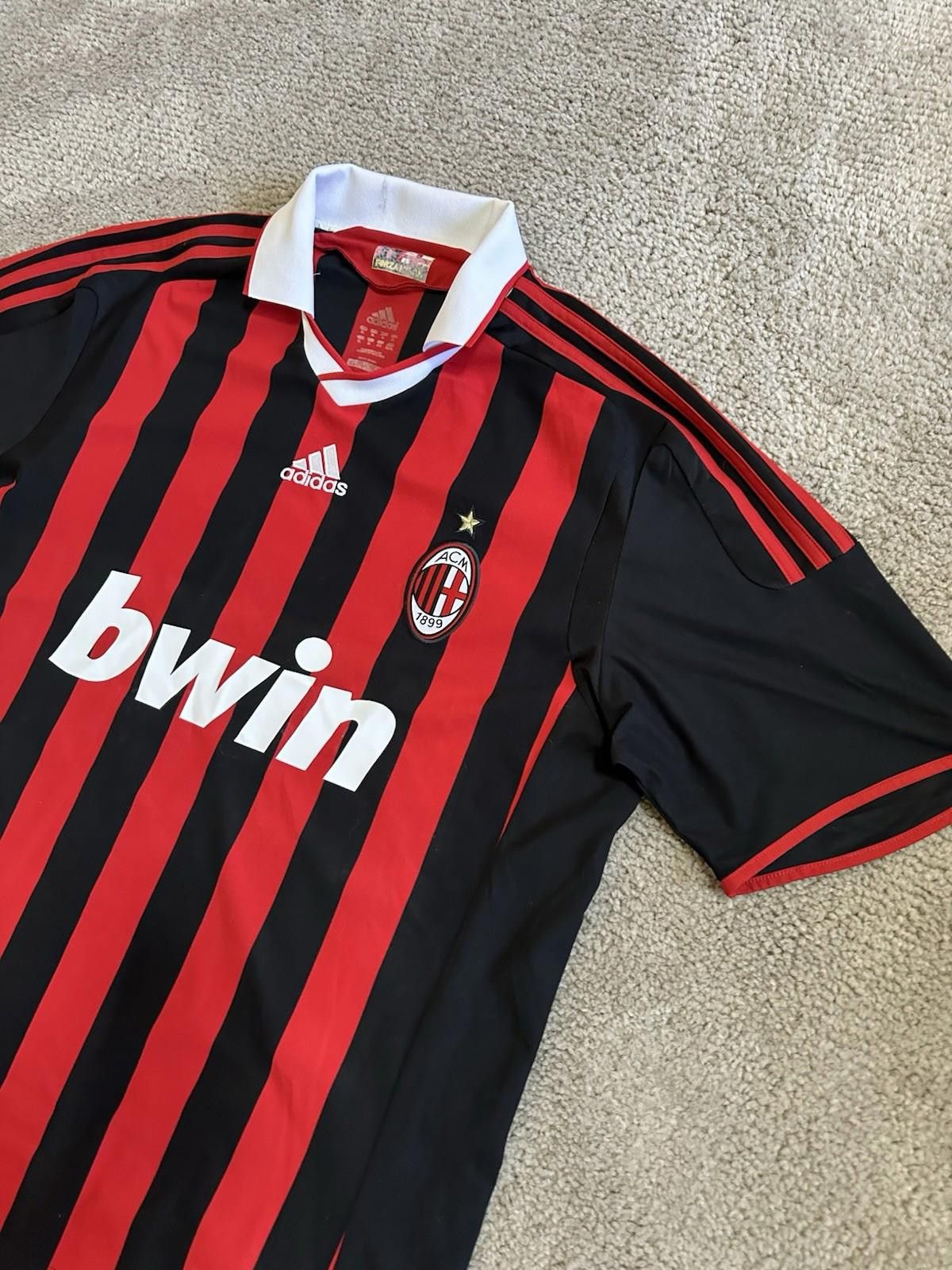 Adidas AC MILAN ITALY 2008/09 FOOTBALL SHIRT JERSEY #80 RONALDINHO Size US XL / EU 56 / 4 - 6 Thumbnail
