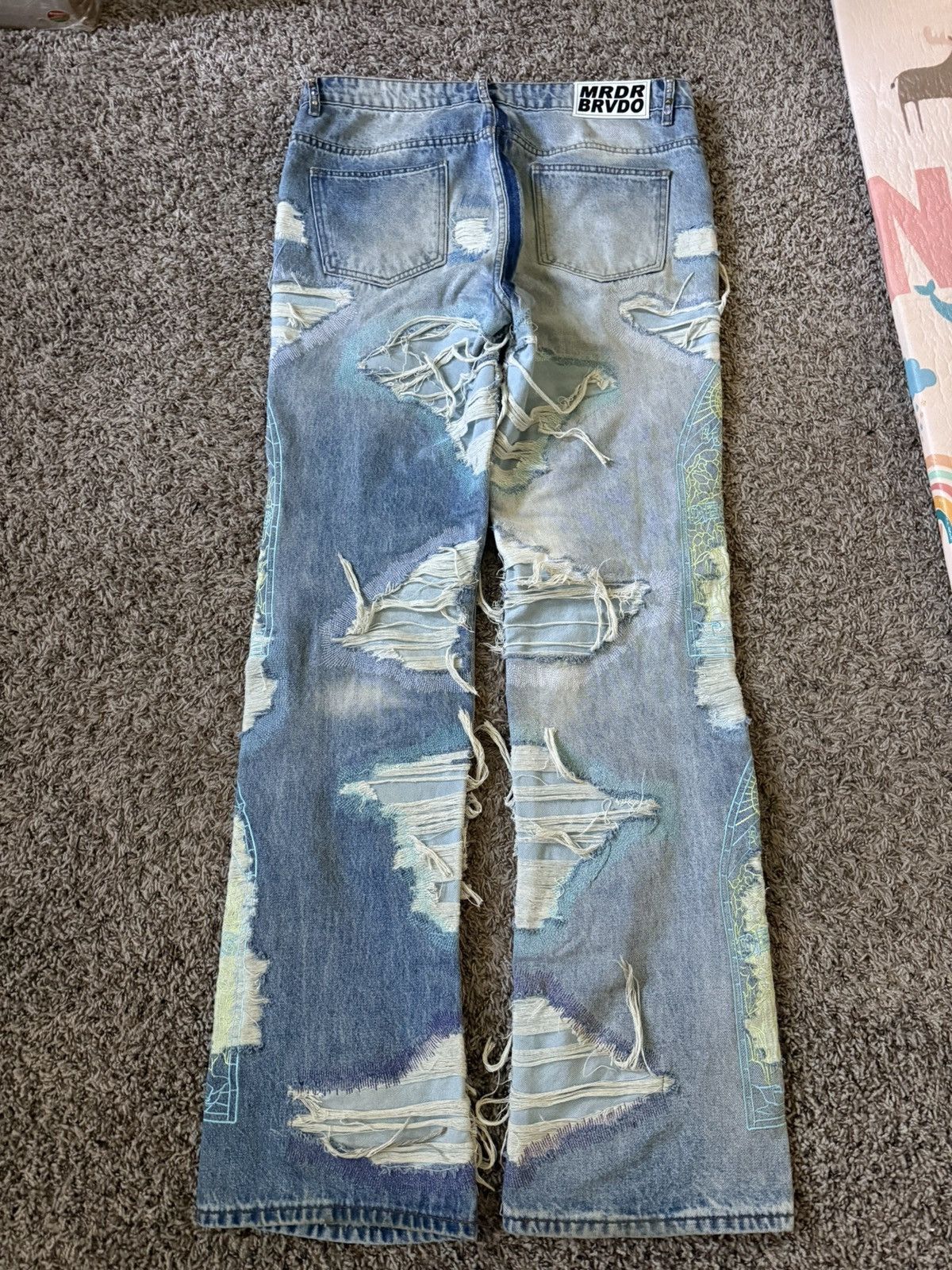 Who Decides War Multi Color Rhinestone Denim Size US 34 / EU 50 - 2 Thumbnail