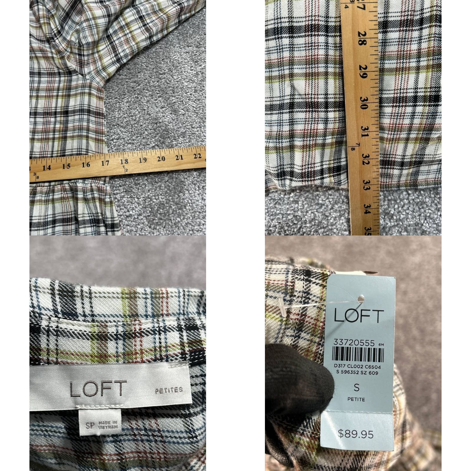 Loft Loft Shirt Dress Small Petite Multicolor Plaid Button Front New Womens Size S / US 4 / IT 40 - 8 Thumbnail