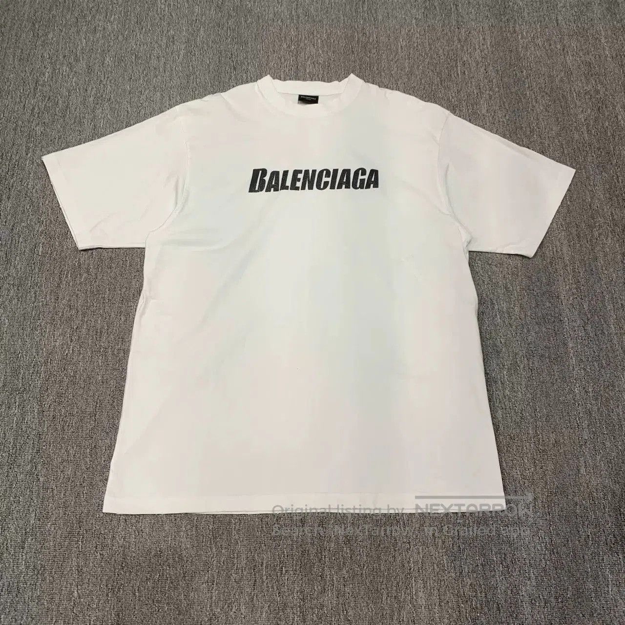 Balenciaga Balenciaga White Distressed Logo T-Shirt. Size US XXS / EU 40 - 1 Thumbnail