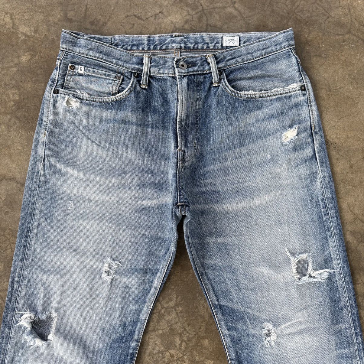 Edwin W36x29.5 Vintage Edwin Mud Washer Denim Jean Pants Size US 36 / EU 52 - 2 Thumbnail