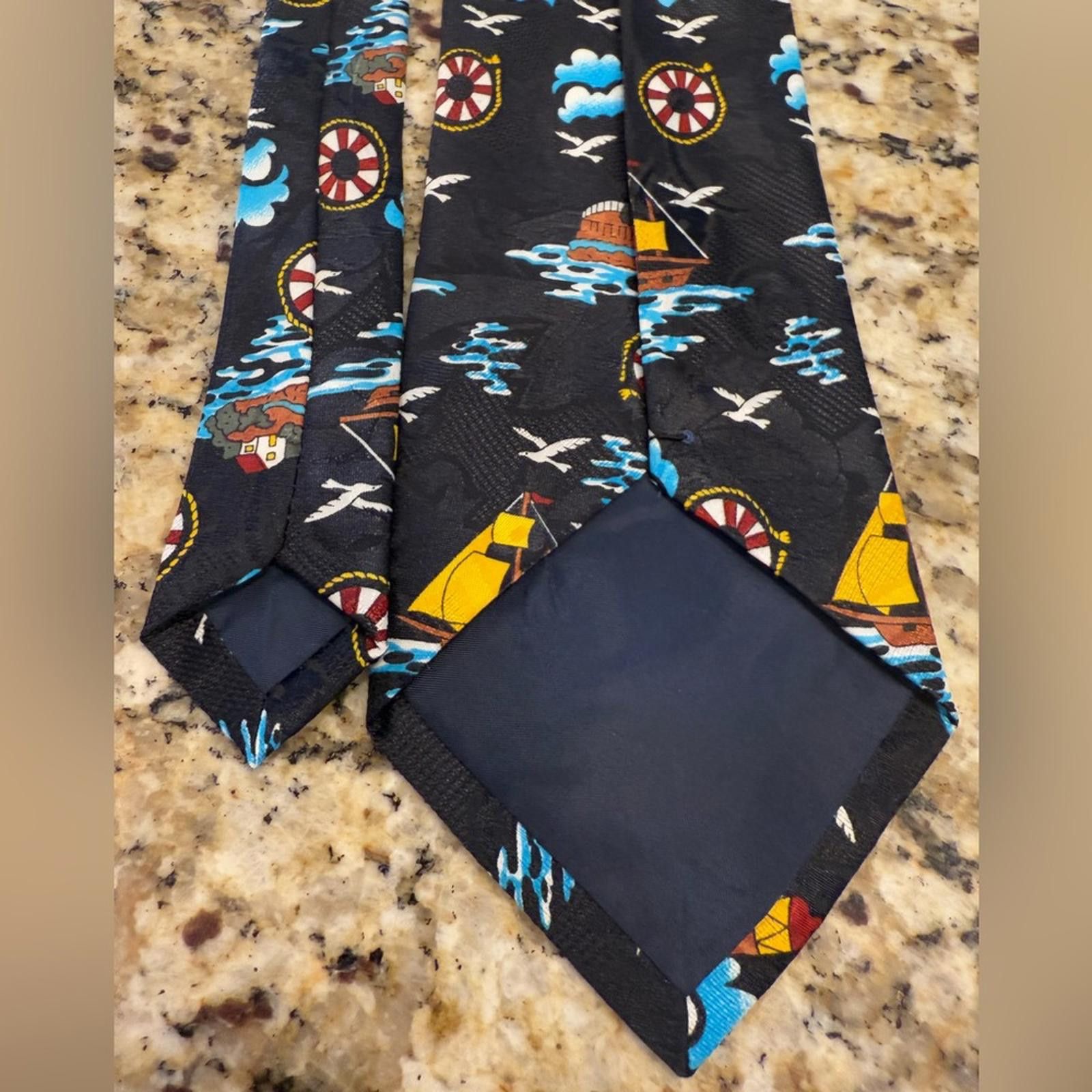 Other Renaissance handmade sailboat lighthouse nautical tie Size ONE SIZE - 2 Thumbnail