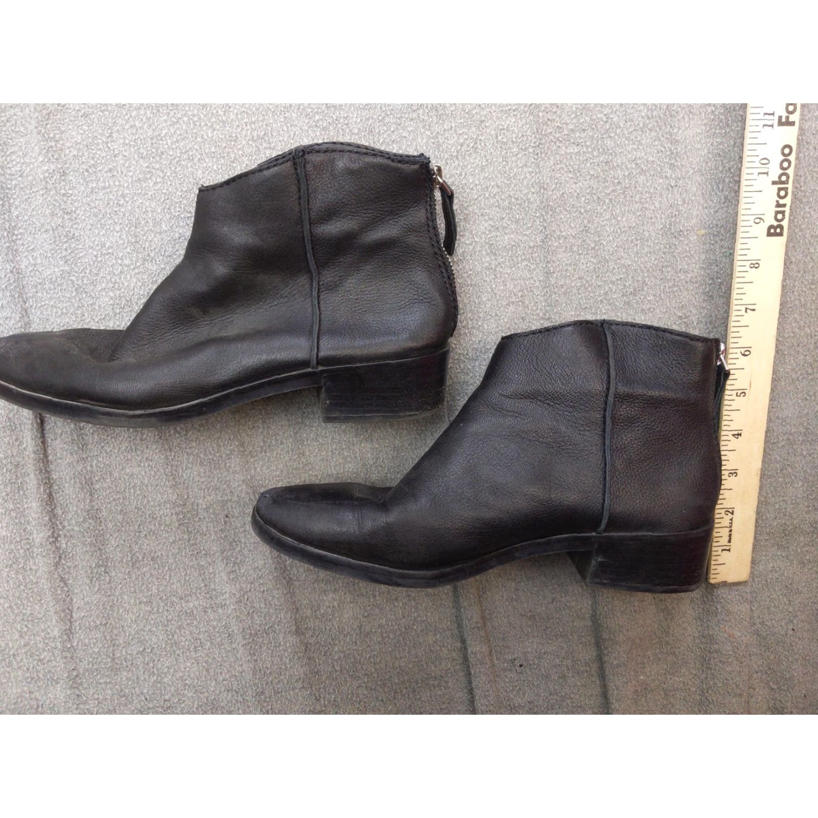 Dolce Vita Dolce Vita Tavin Boots Womens 9.5 Black Leather Ankle Zip Low Heel Booties Size US 10 / IT 40 - 2 Thumbnail