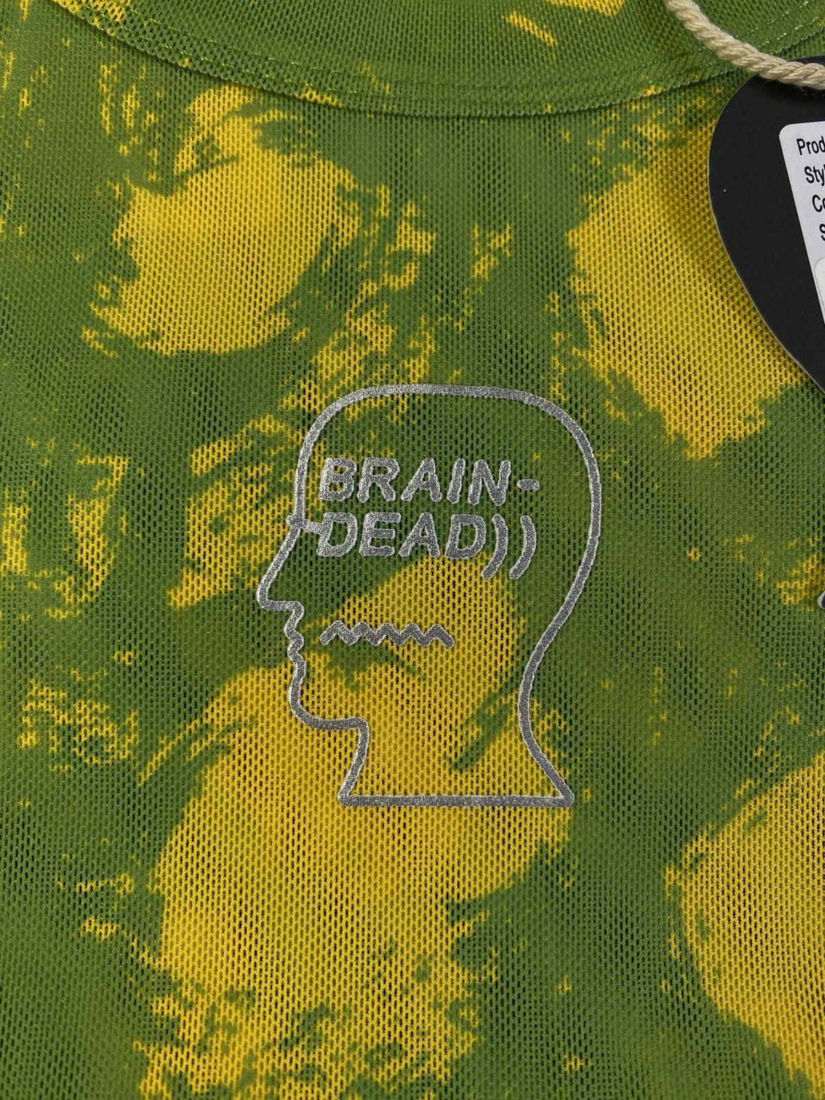 Brain Dead Dot Hyper Mesh Bell Sleeve Top - Lime Y2k Size L / US 10 / IT 46 - 5 Thumbnail