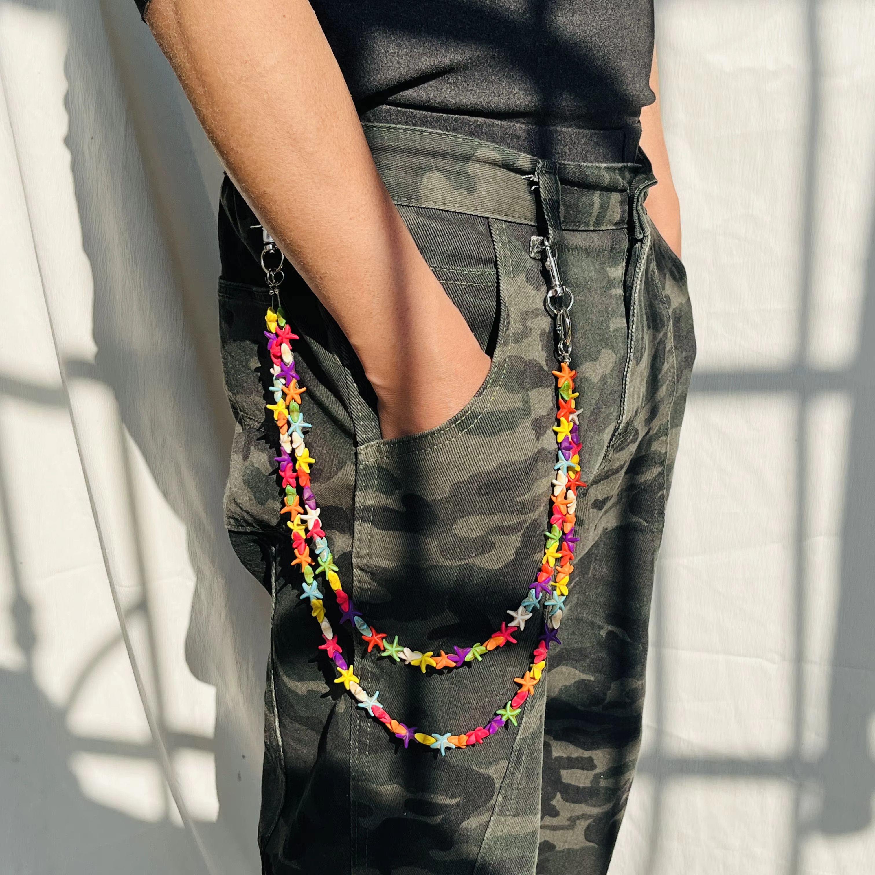 Jewelry Retro Colorful starfish Jeans waist Pants Waist Chain Size ONE SIZE - 1 Thumbnail