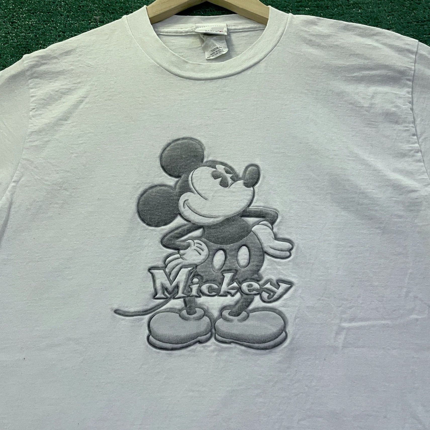 Disney VINTAGE Disney Shirt Mens Medium White Mickey Tshirt Size US M / EU 48-50 / 2 - 2 Thumbnail