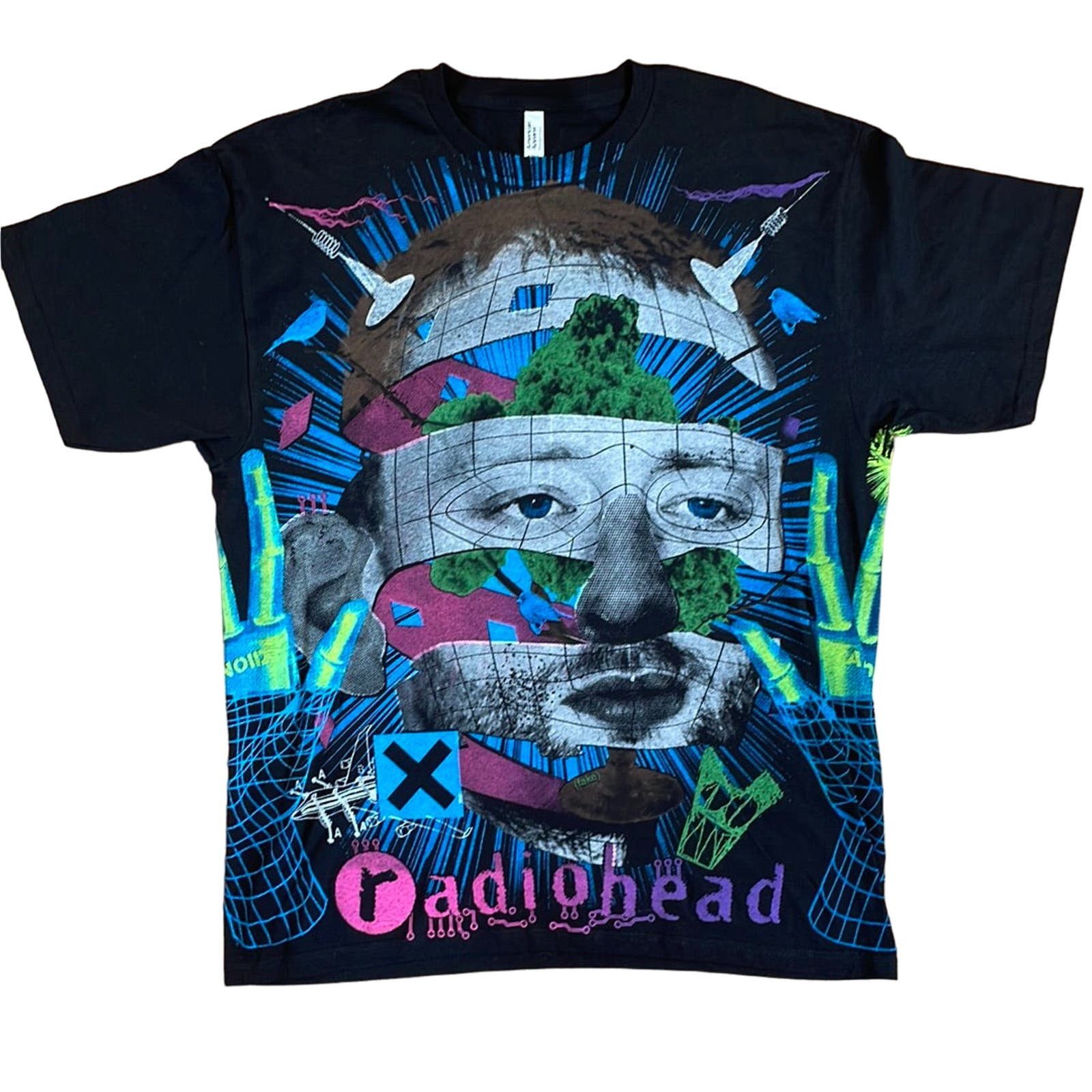 image of Band Tees Bootleg Radiohead Ok Computer Tee XL in Black, Men's