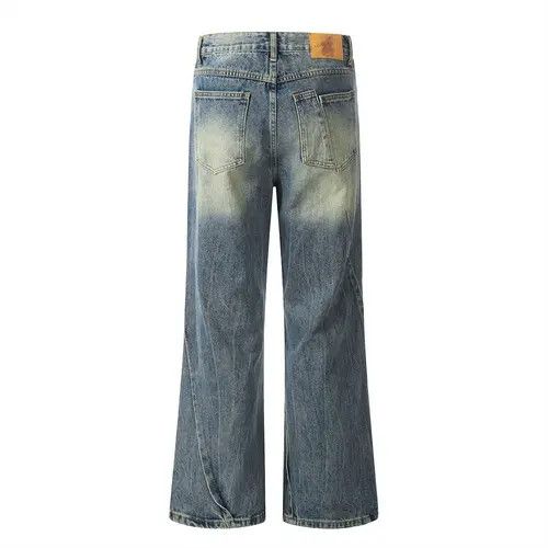 Japanese Brand × Jean Washed distressed men's trendy wide-leg flared jeans Size US 32 / EU 48 - 4 Thumbnail