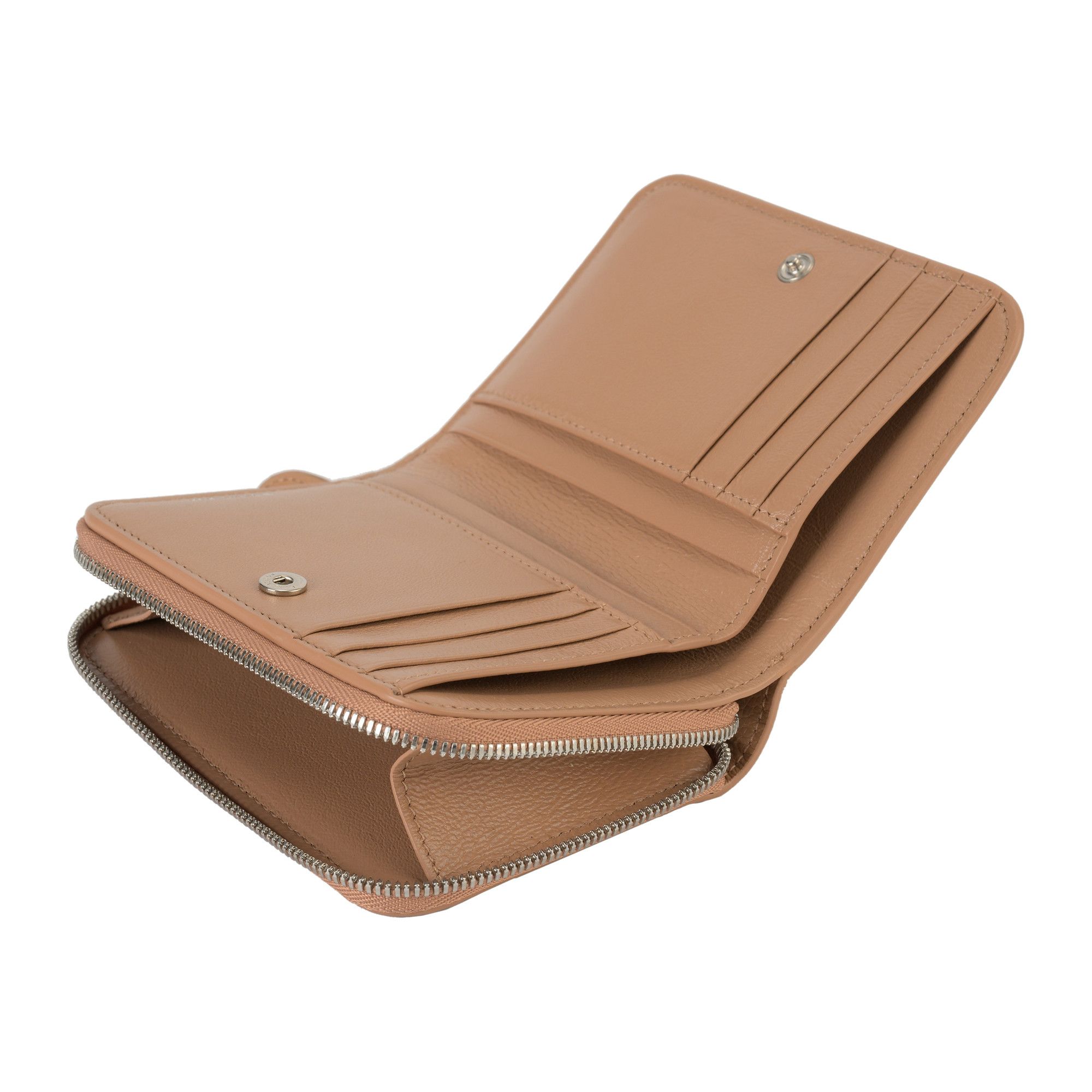 Balenciaga o1s1rm1124 Size: OS / Cash Bilfold Compact Wallet in Beige Size ONE SIZE - 4 Thumbnail