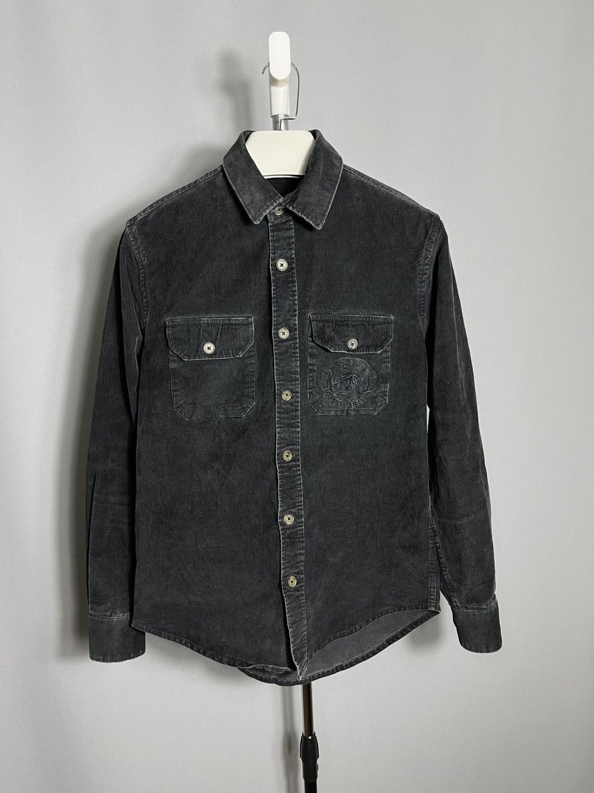 Diesel Diesel Velvet Mens Shirt Dress Button Black Viscose Slim Size US L / EU 52-54 / 3 - 1 Thumbnail