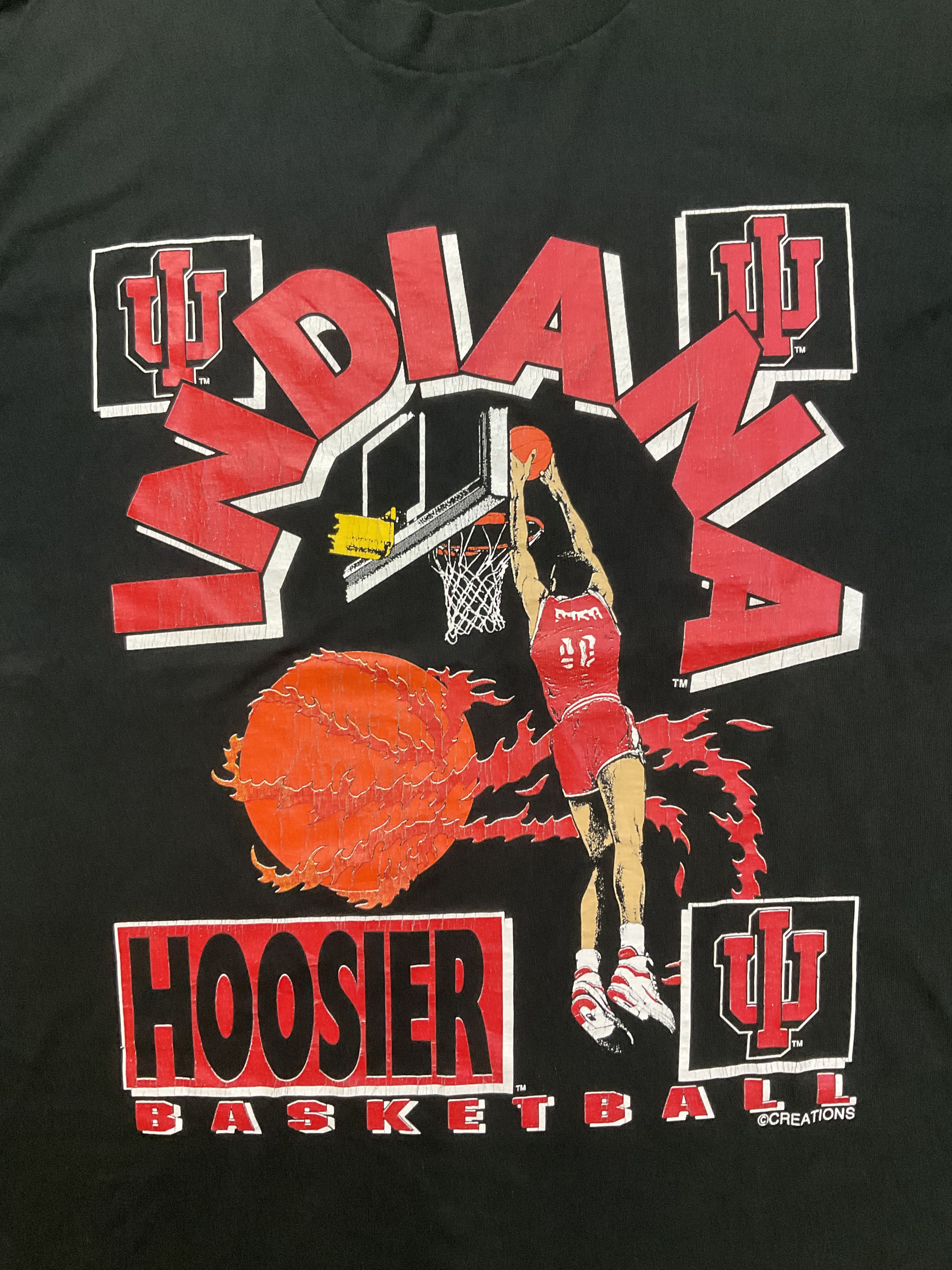 NBA Vintage 90s Indiana University IU Hoosiers Basketball Tee Size US XL / EU 56 / 4 - 2 Thumbnail