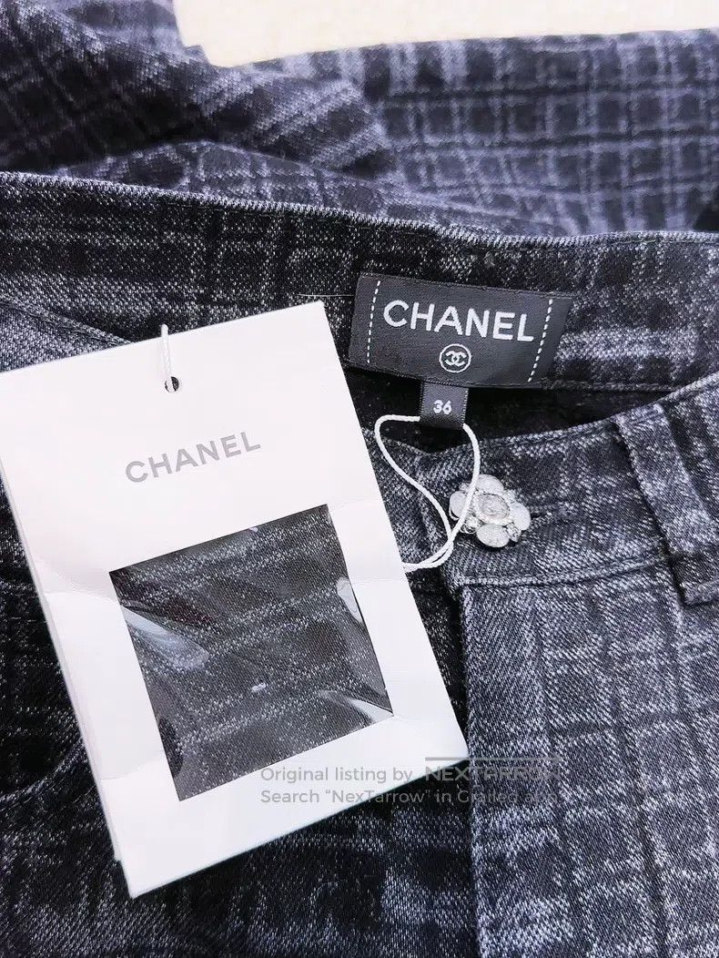 Chanel Chanel 24A dark gray small square mechanism jeans Size 24" / US 00 / IT 34 - 3 Thumbnail